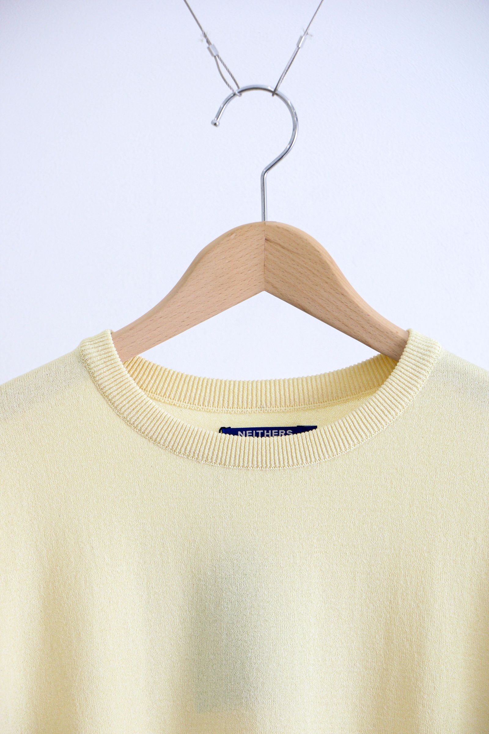 OVERSIZED CRUNCHY KNITTED SWEATER  LIGHT YELLOW / オーバーサイズニット