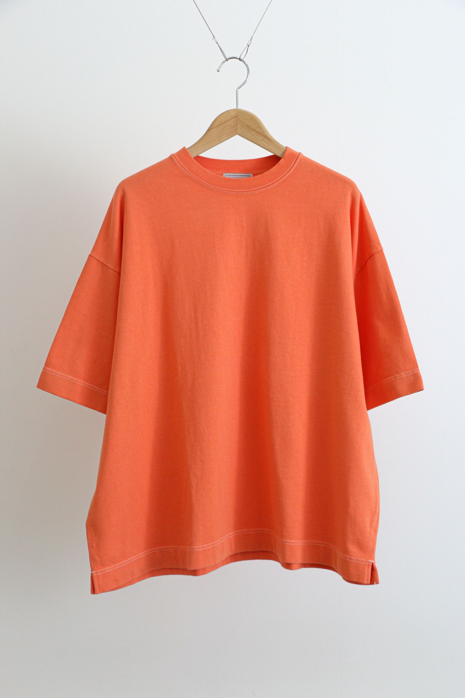 EVCON - GARMENT DYED WIDE S/S TEE ORANGE / ワイドTシャツ