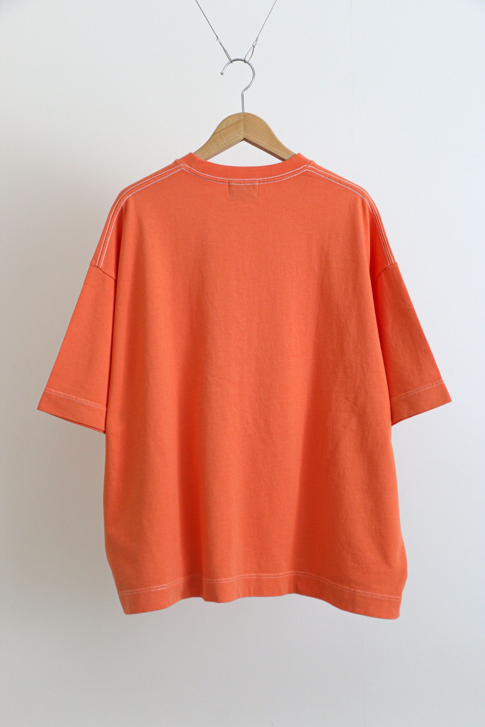 EVCON - GARMENT DYED WIDE S/S TEE ORANGE / ワイドTシャツ