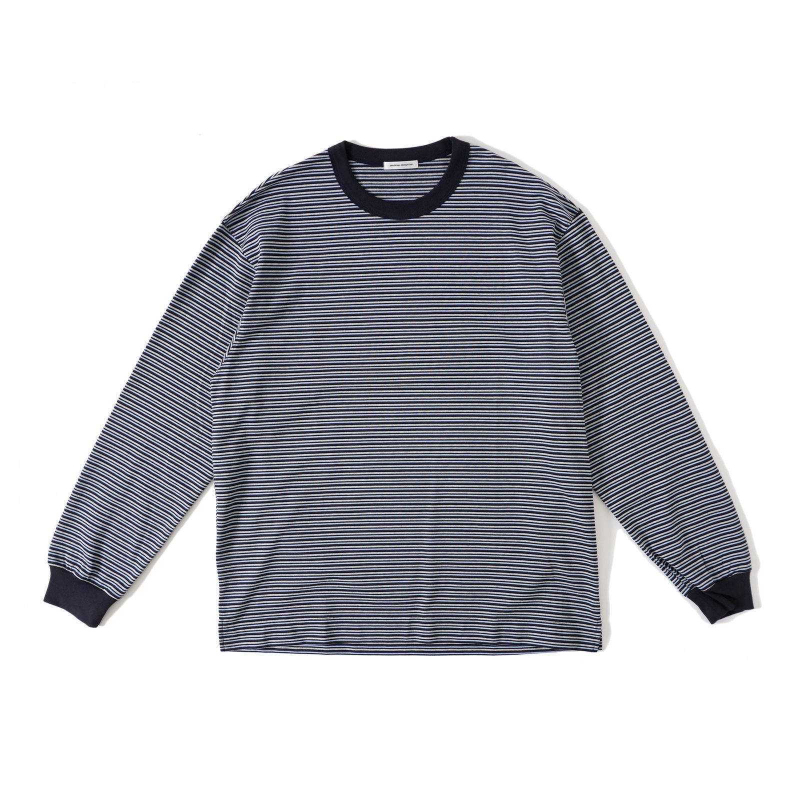 UNIVERSAL PRODUCTS - MULTI BORDER L/S T-SHIRT BROWN | koko