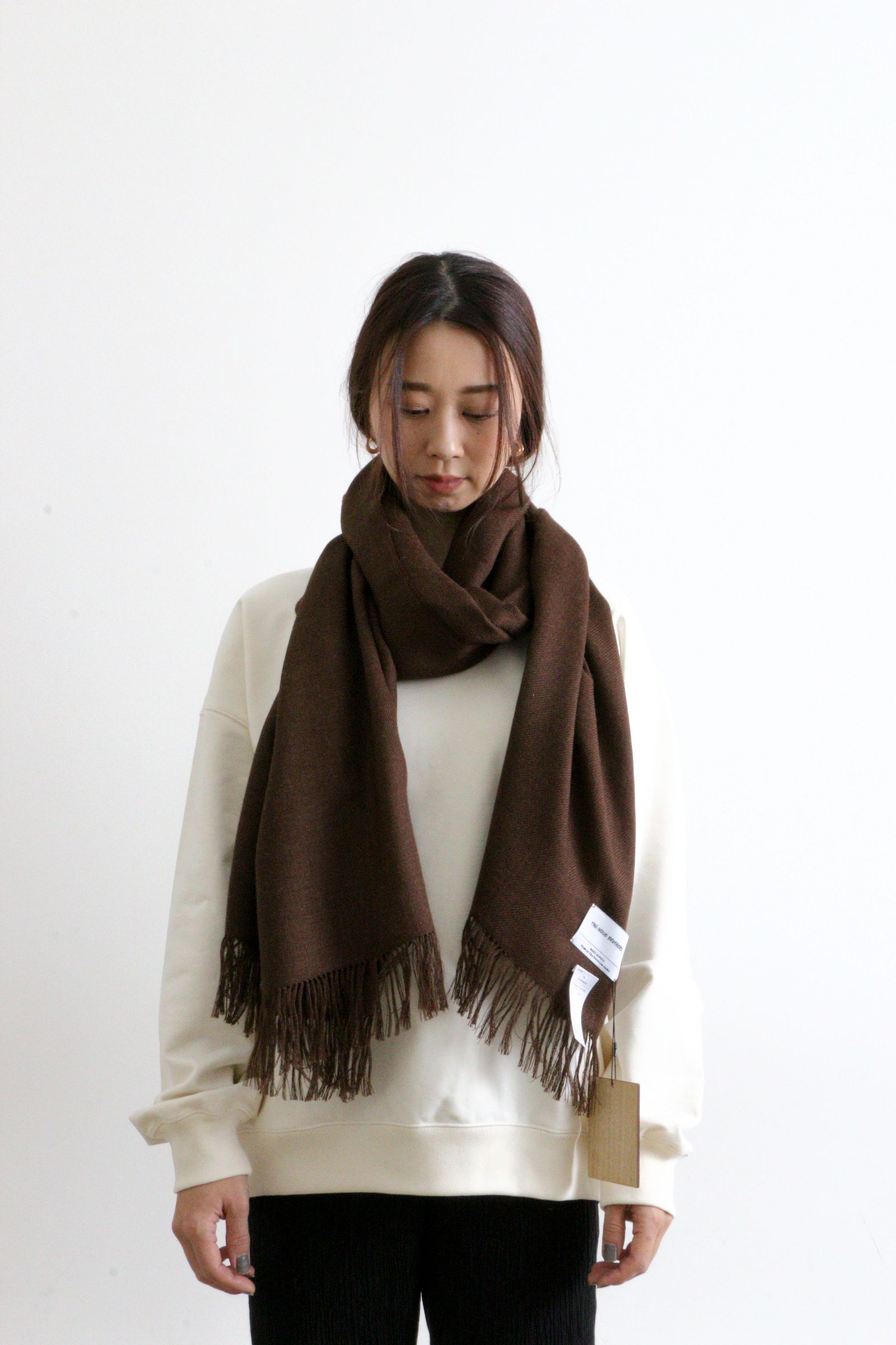 THE INOUE BROTHERS - Non Brushed Large Stole Grey / 大判ストール