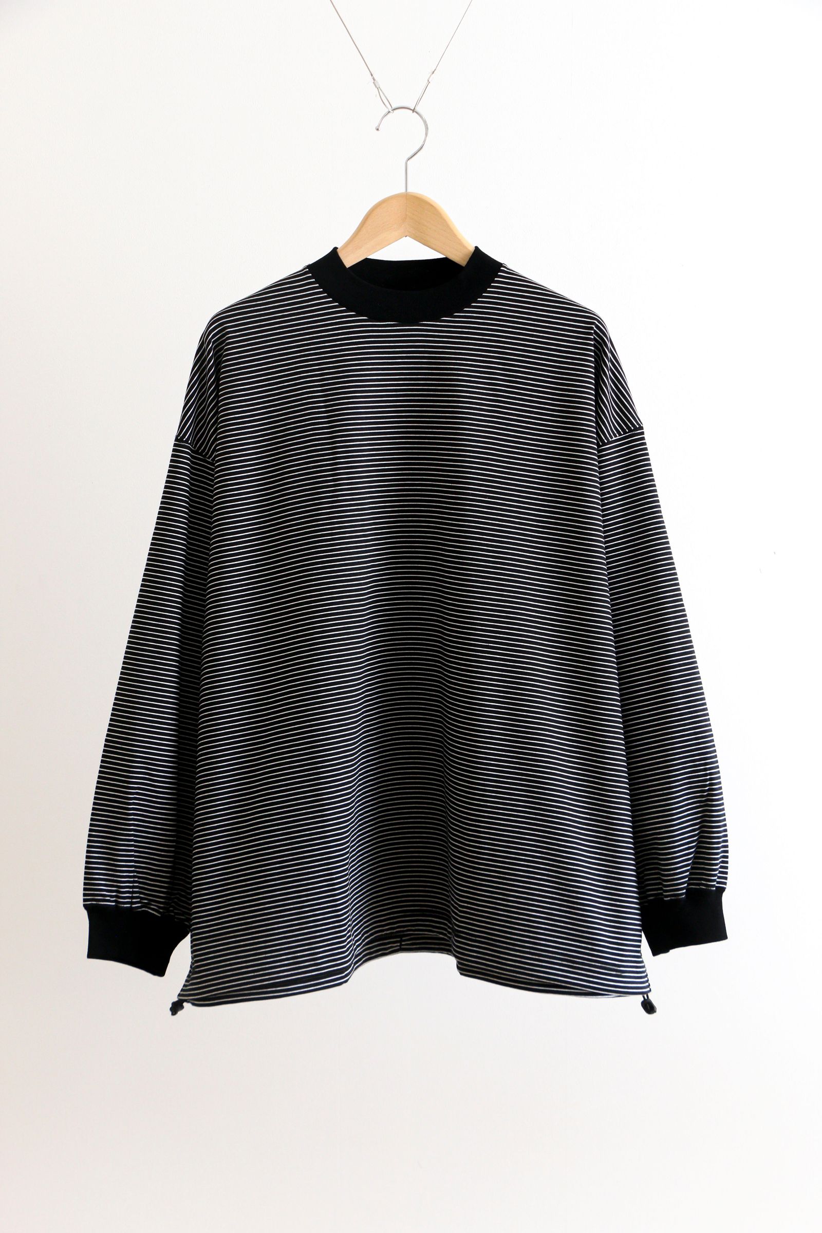is-ness - BALLOON LONG T SHIRT BLACK x WHITE / バルーンTシャツ 