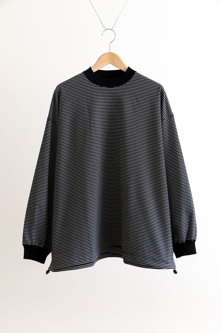is-ness - BALLOON LONG T SHIRT BLACK x WHITE / バルーンTシャツ 