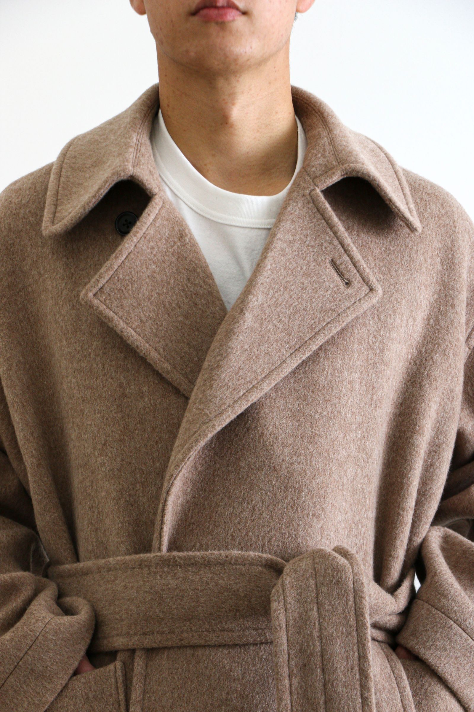 全品送料無料 ATHA【DOUBLE COAT MELTON MELTON TAN MAXI COAT】 最終