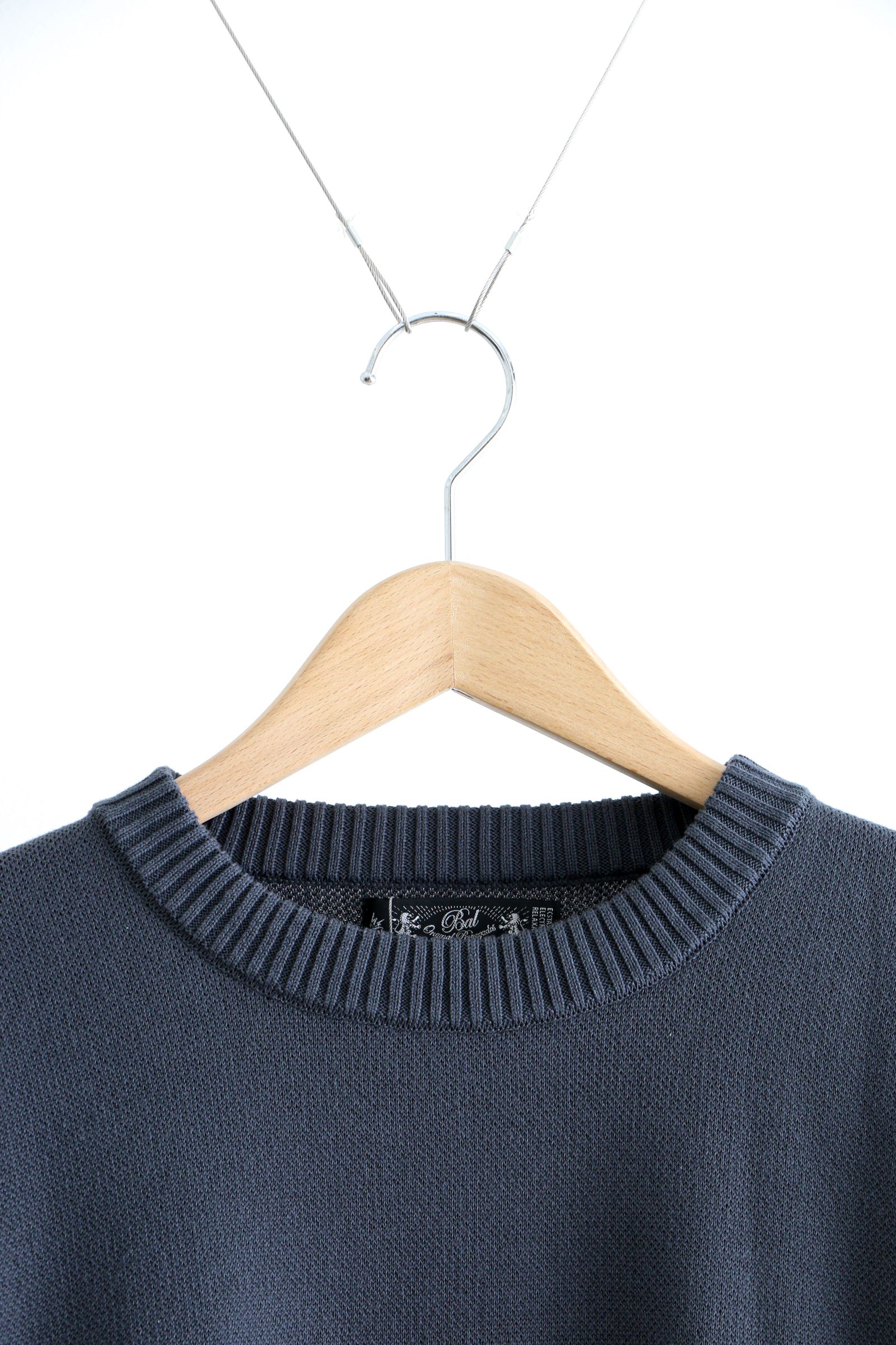 bal - JACQUARD COTTON CREWNECK SWEATER Charcoal / セーター