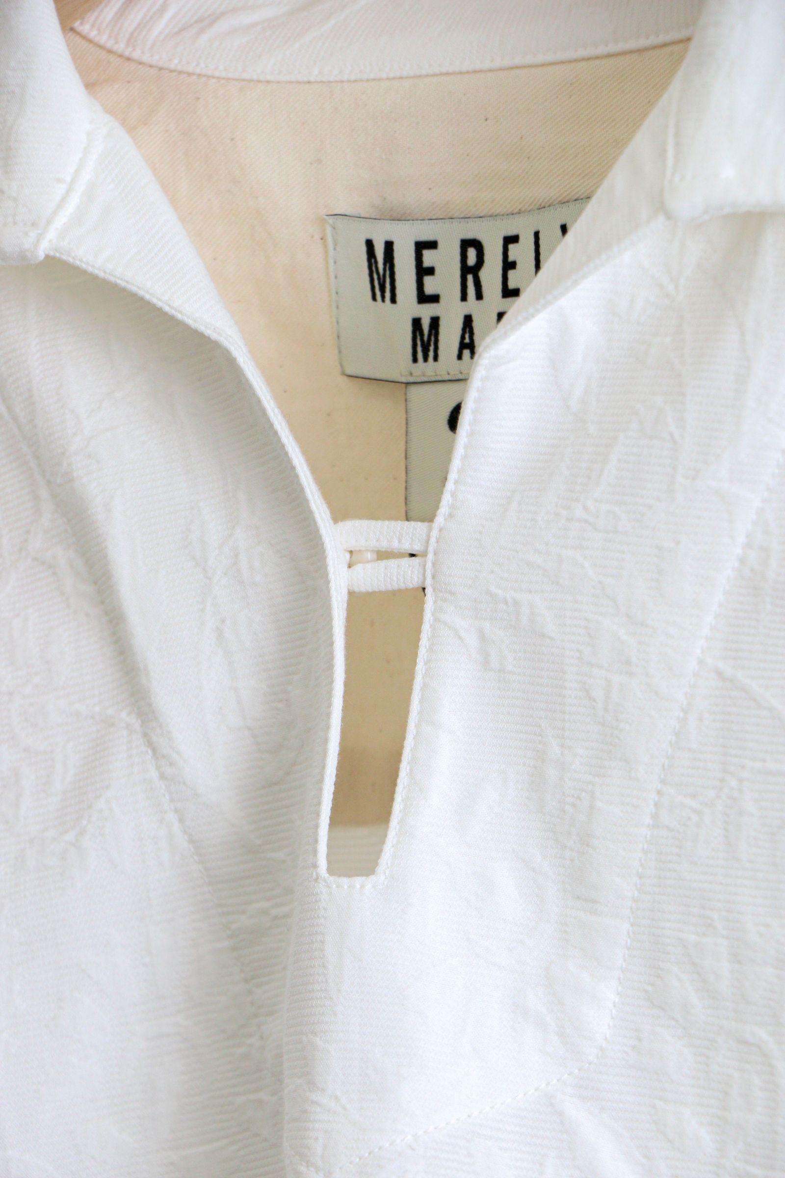 MERELY MADE - FLOWER JACQUARD MARINER SHIRT / Pure White