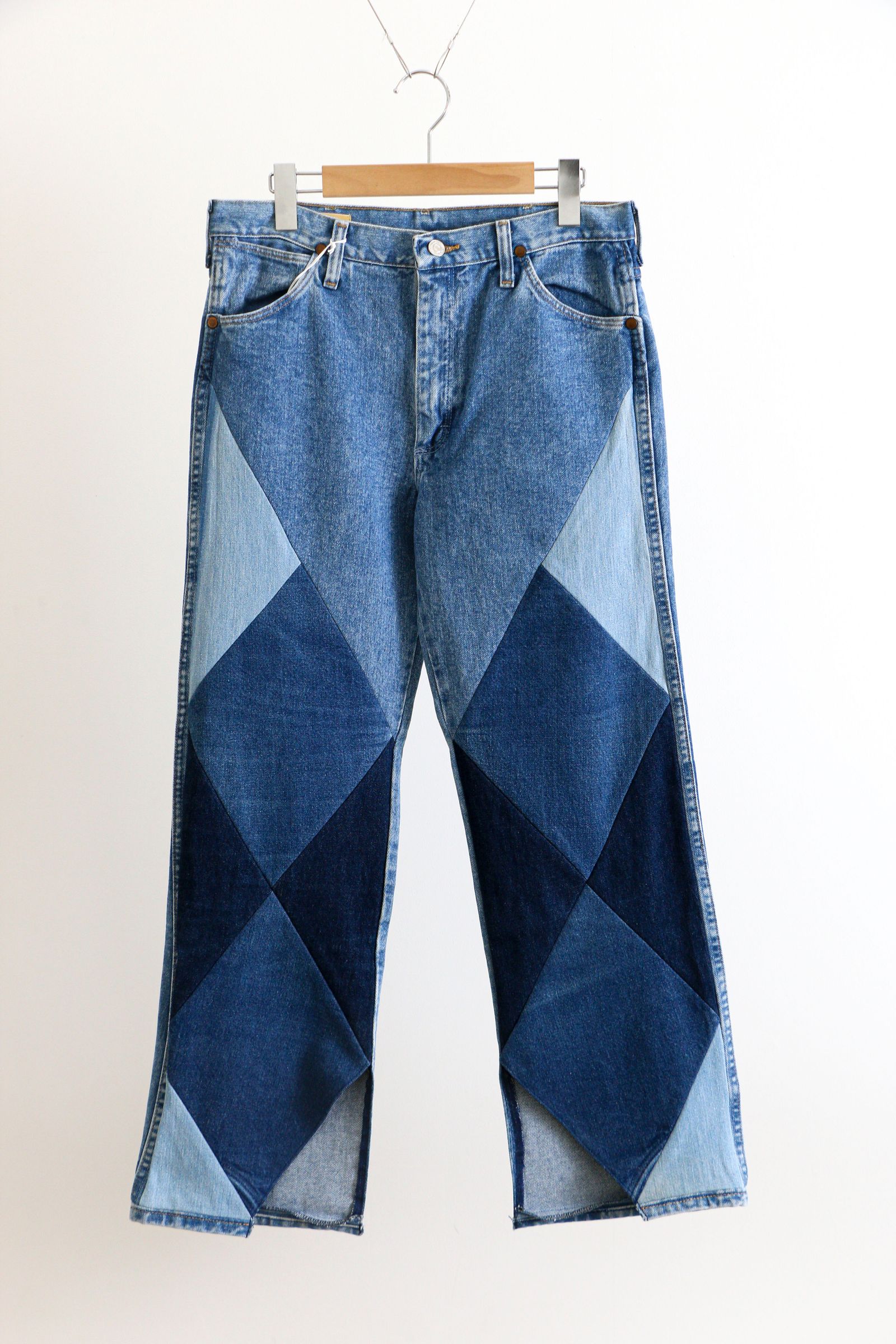 SEVEN BY SEVEN - REWORK DENIM PANTS - Diamond Pattern - Sサイズ