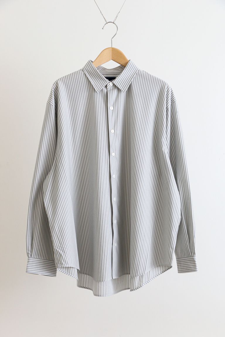 KANEMASA PHIL. - Pencil Stripe Dress Jersey Shirt / GRAY SP 