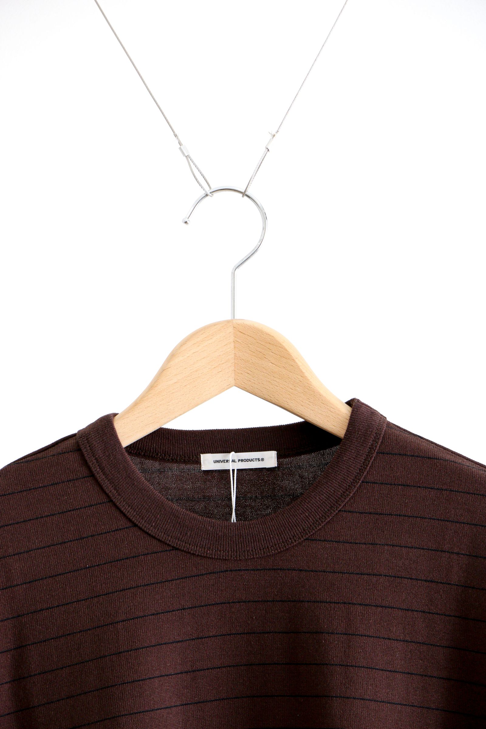 Border L/S T-shirt Brown - 1