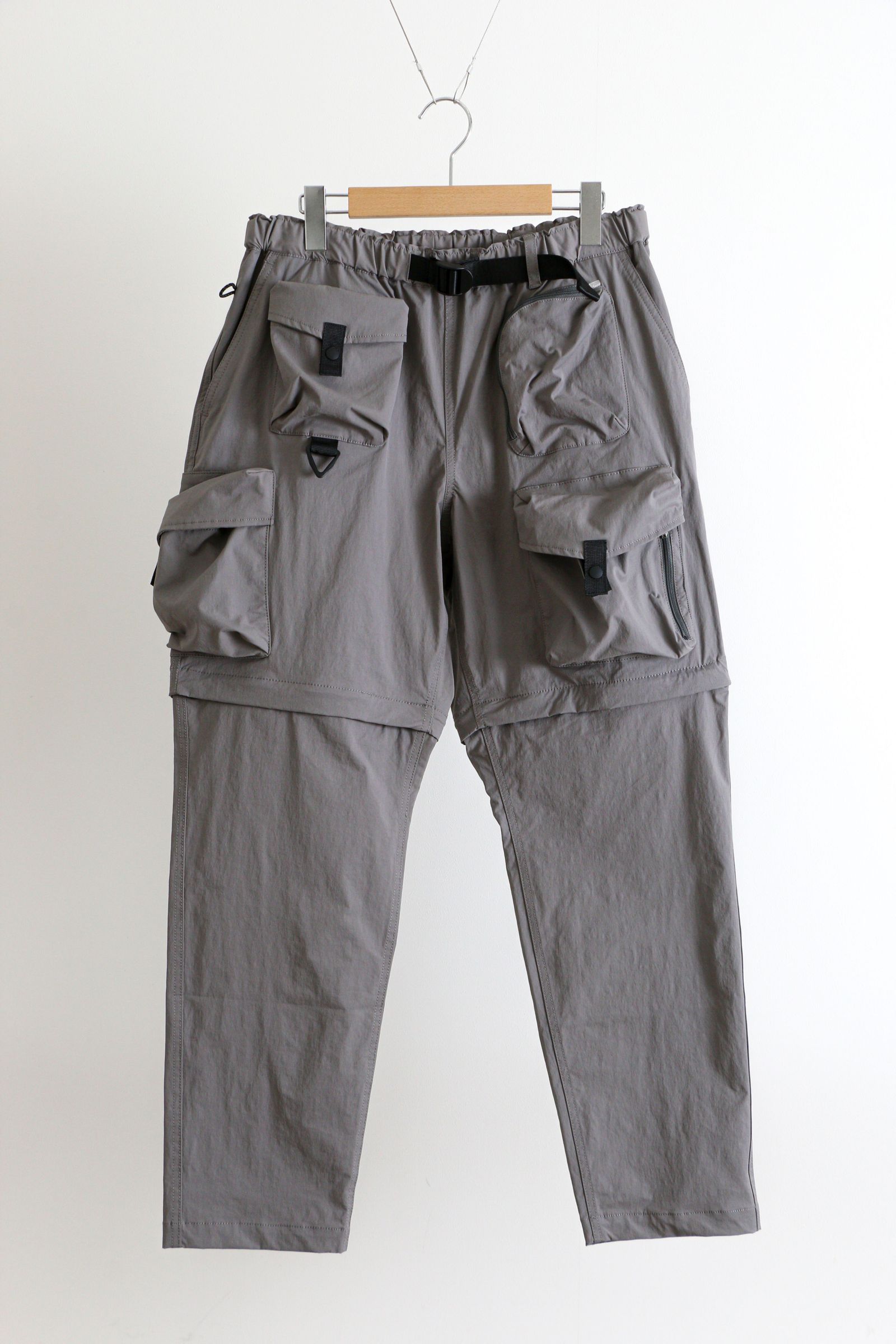 MULTI POCKET CONVERTIBLE PANT Military Gray - M