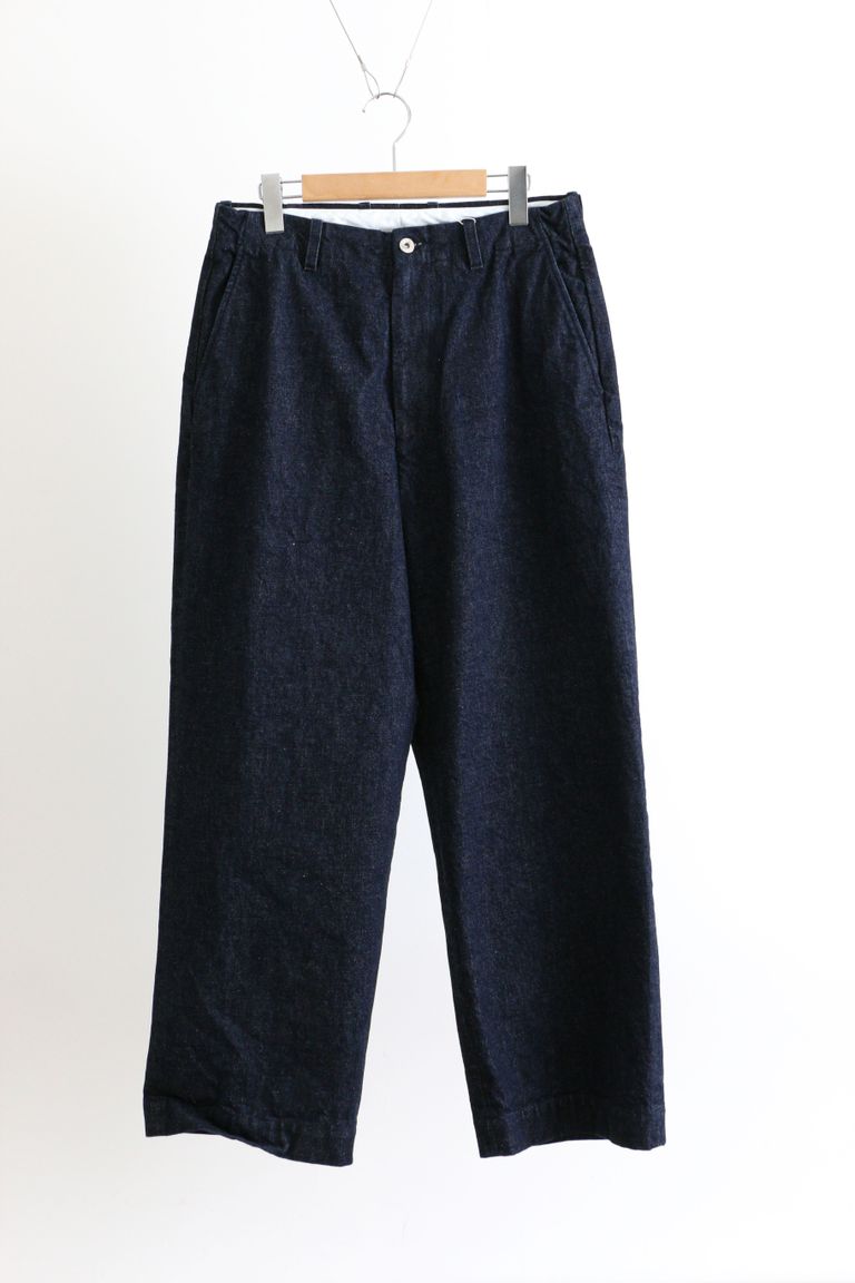 UNIVERSAL PRODUCTS - No Tuck Wide Denim Trousers INDIGO | koko