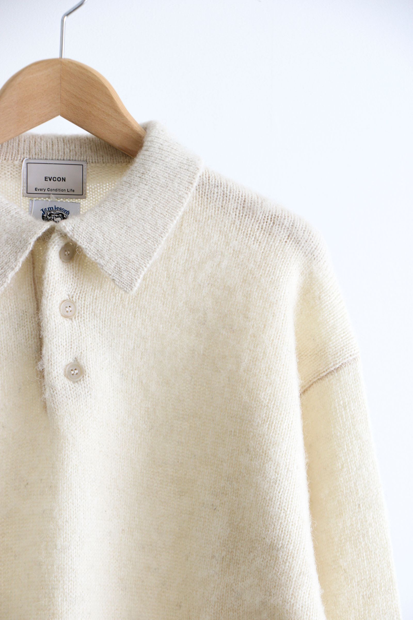 Jamieson's Knit Polo Ivory ニットポロ / ユニセックス / アイボリー - 2