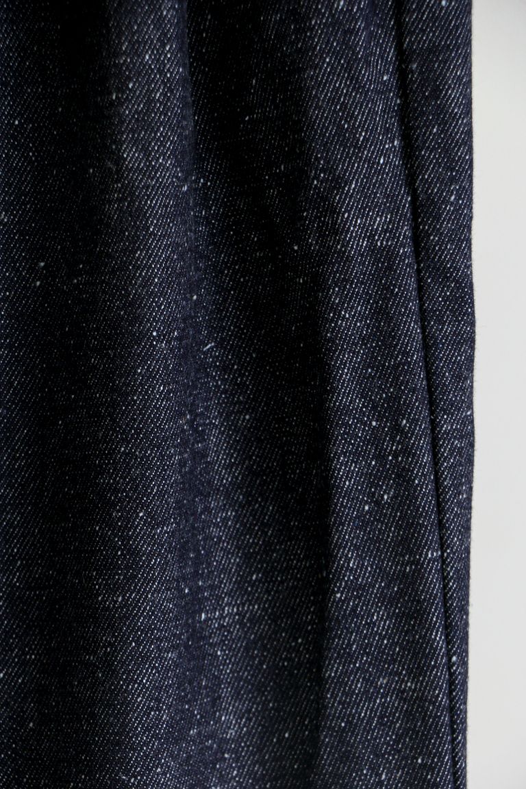 Blanc YM - Silk Denim Wide Pants Navy / シルクデニムワイドパンツ 