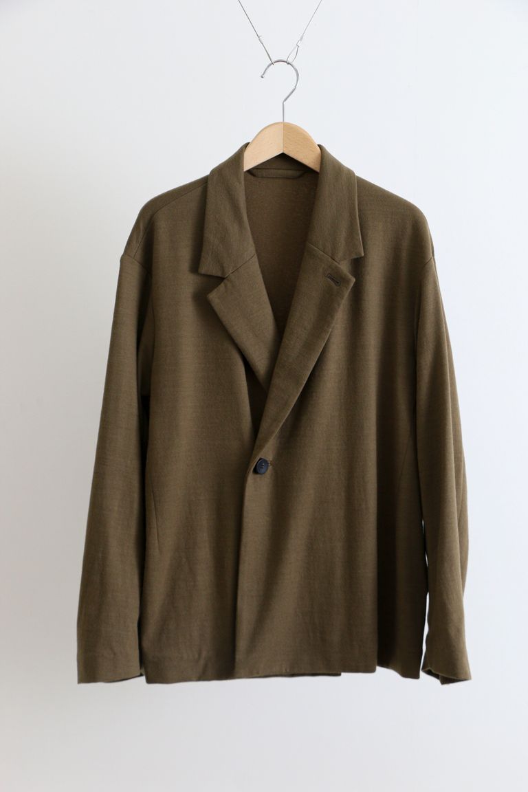 KANEMASA PHIL. - High Gauge Milled Wool Double Jacket KHAKI 