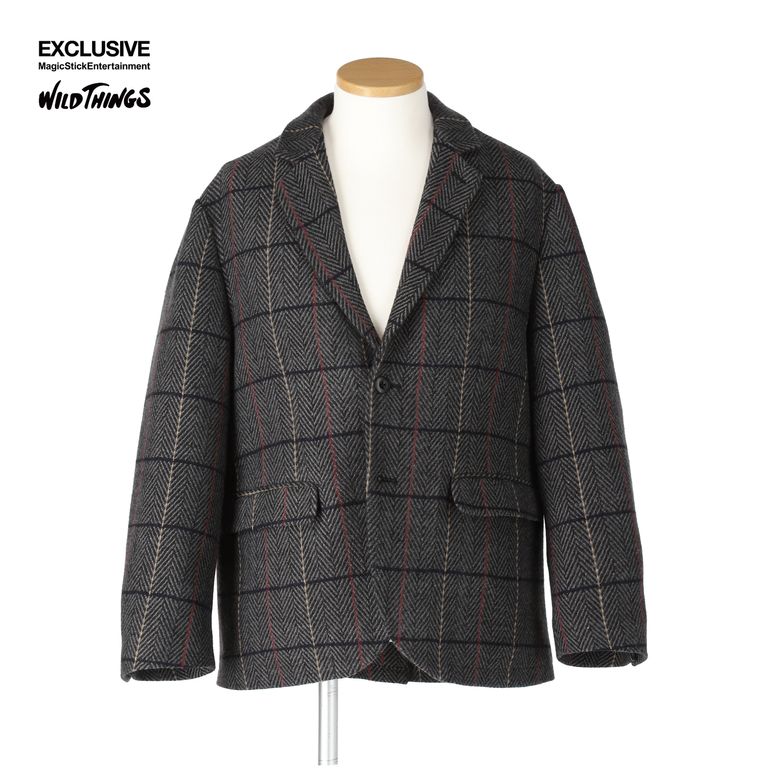 MAGIC STICK - Mil Wide 1B Jacket with Wildthings Grey Plaid | koko