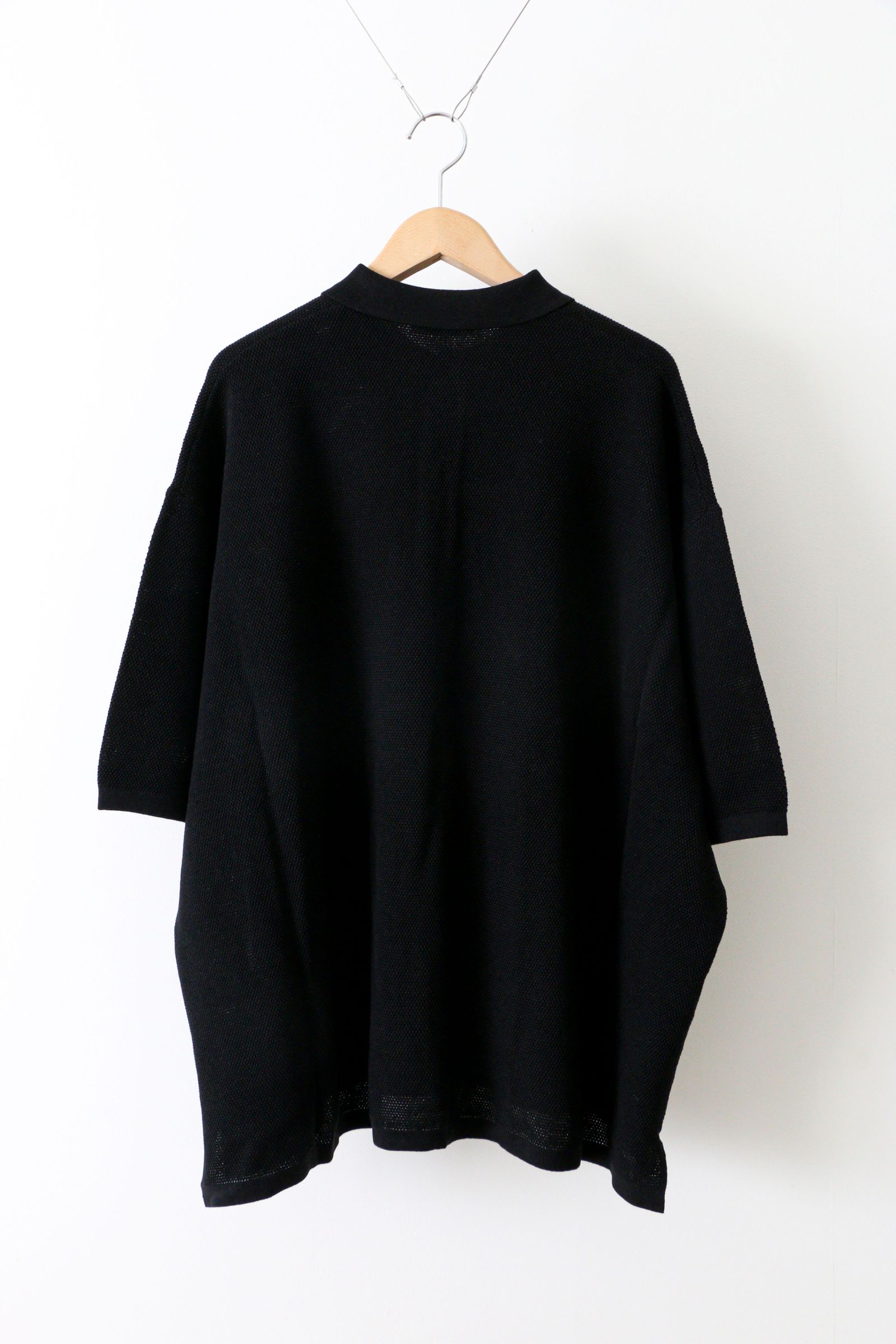 is-ness - KNITTED BIG POLO Black | koko