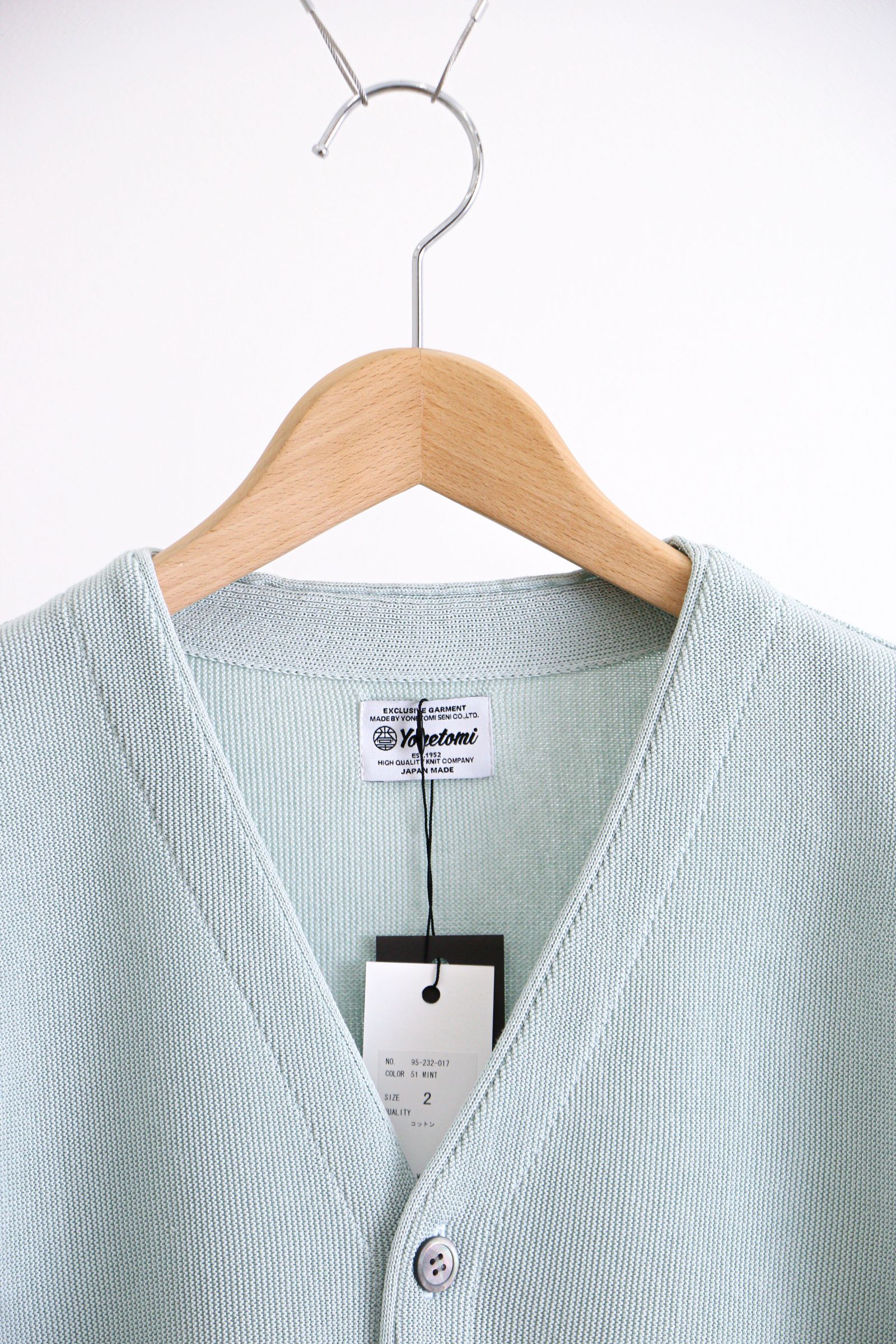 Yonetomi - GIMA COTTON CARDIGAN MINT / コットン / カーディガン