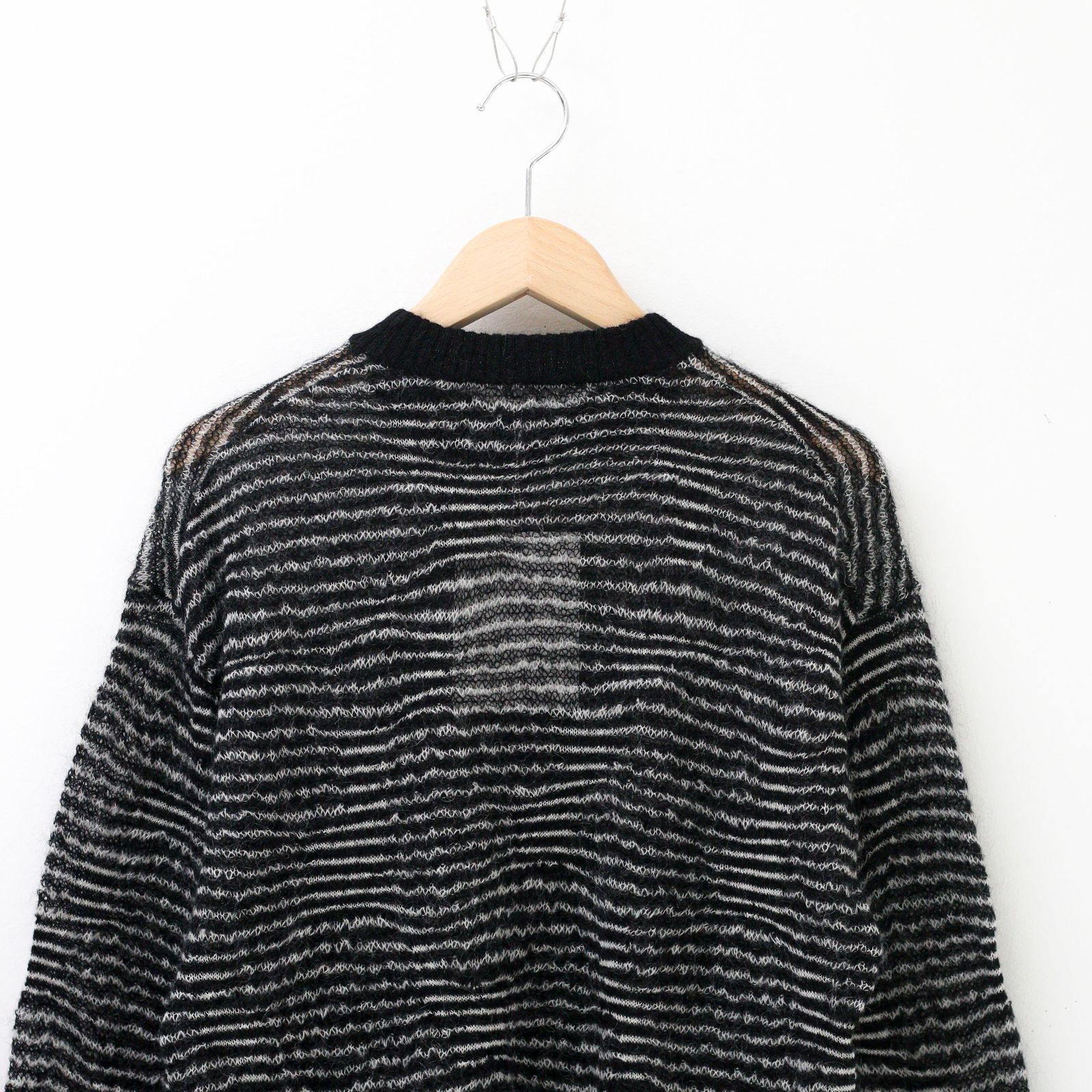 Blanc YM - Crazy Border Mohair Knit / Black / クルーネック / モヘア / ニット / ボーダー |  koko