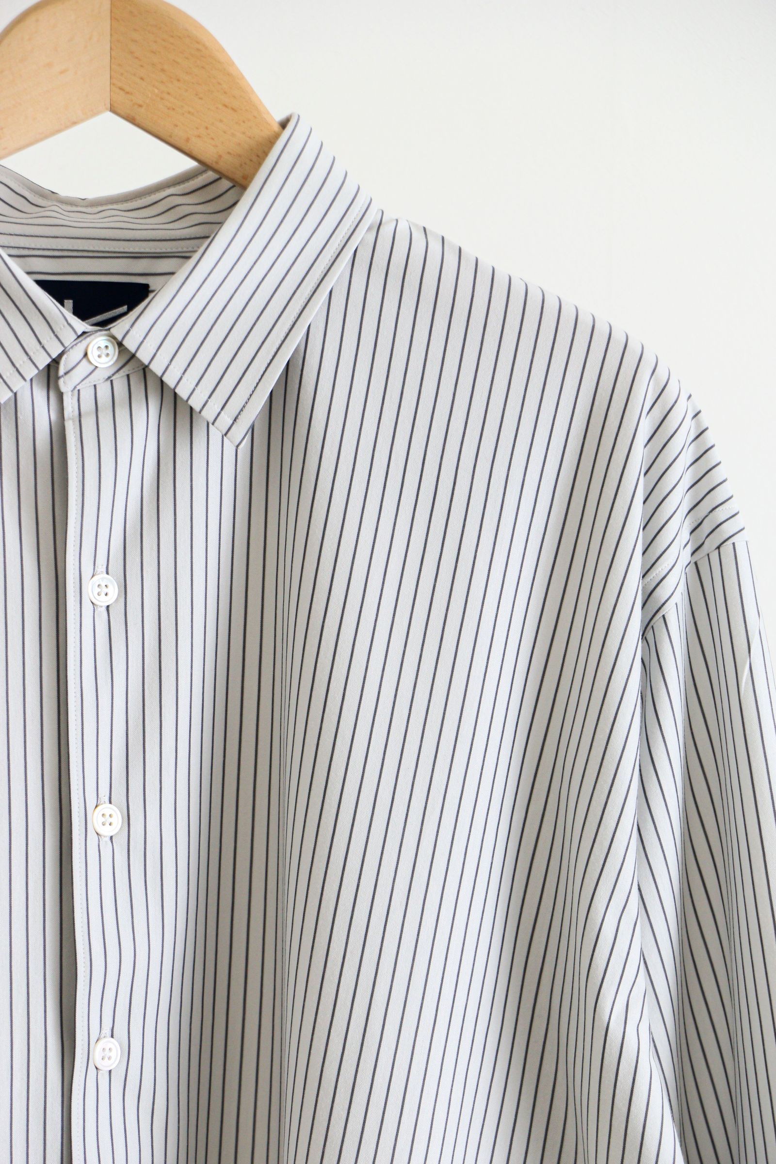 KANEMASA PHIL. - Pencil Stripe Dress Jersey Shirt / GRAY SP