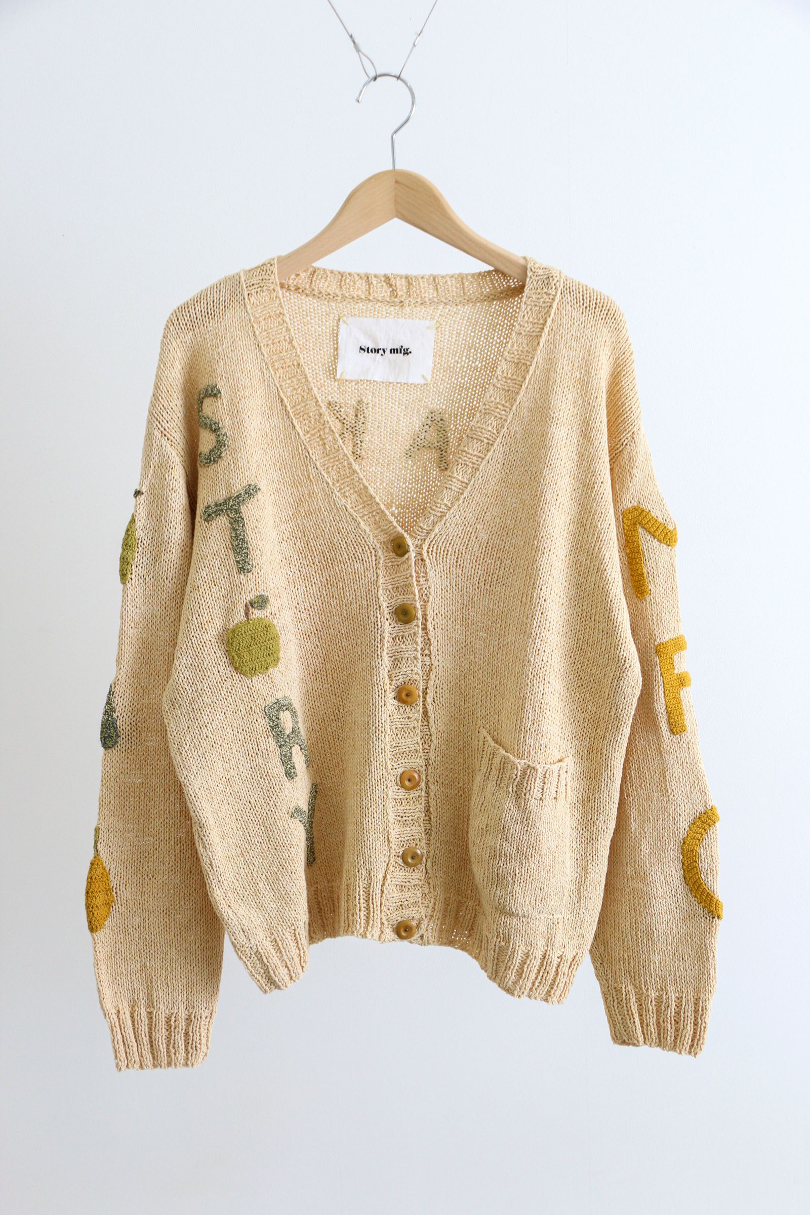 STORY mfg. - TWINSUN CARDIGAN LEMON STAIRS / イエロー