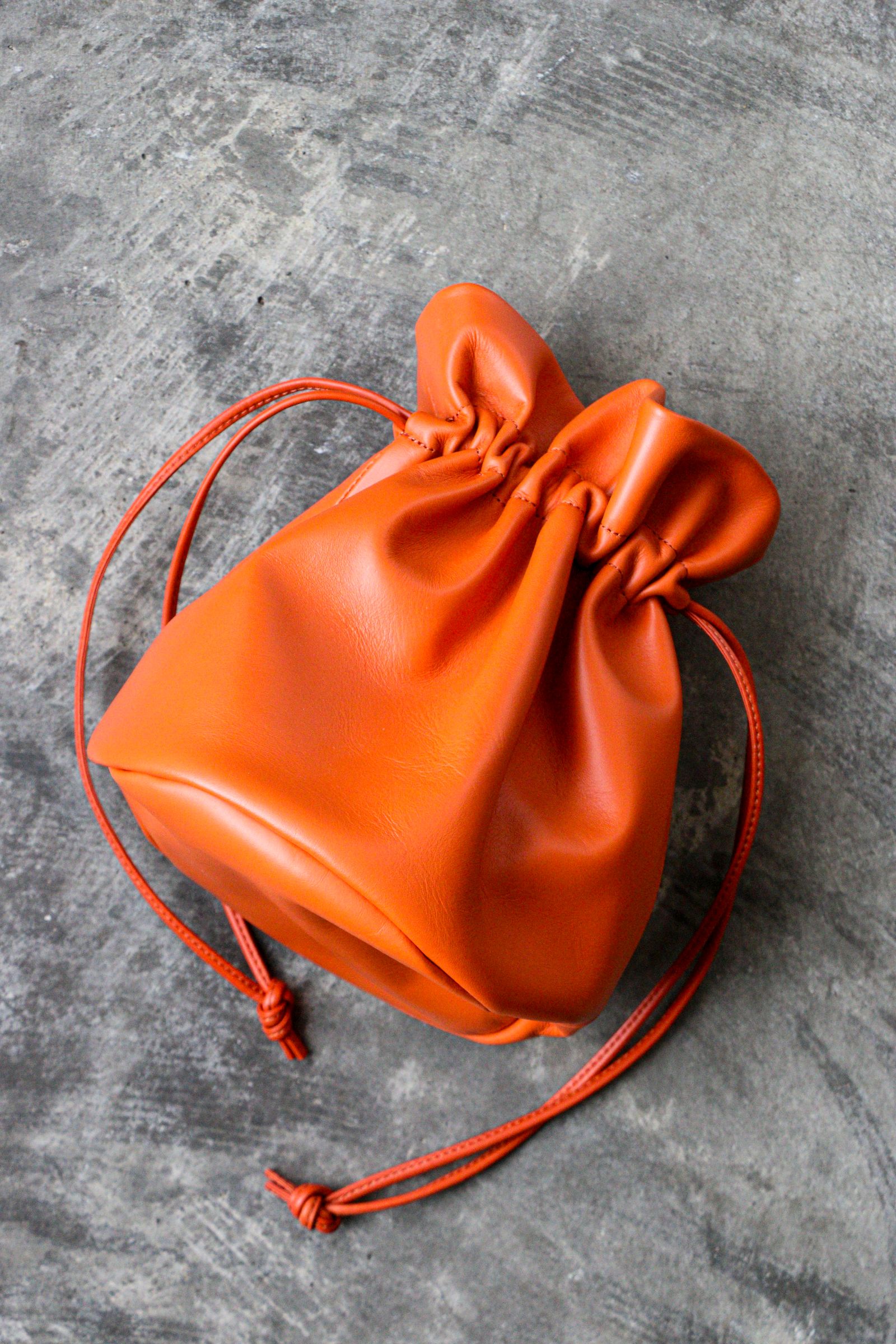 Rich I - CYLINDER LEATER PURSE BAG ORANGE / スモール / 巾着バッグ / ショルダー / オレンジ |  koko