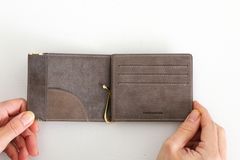 meanswhile - WAX LEATHER MONEY CLIP D.GREEN | koko