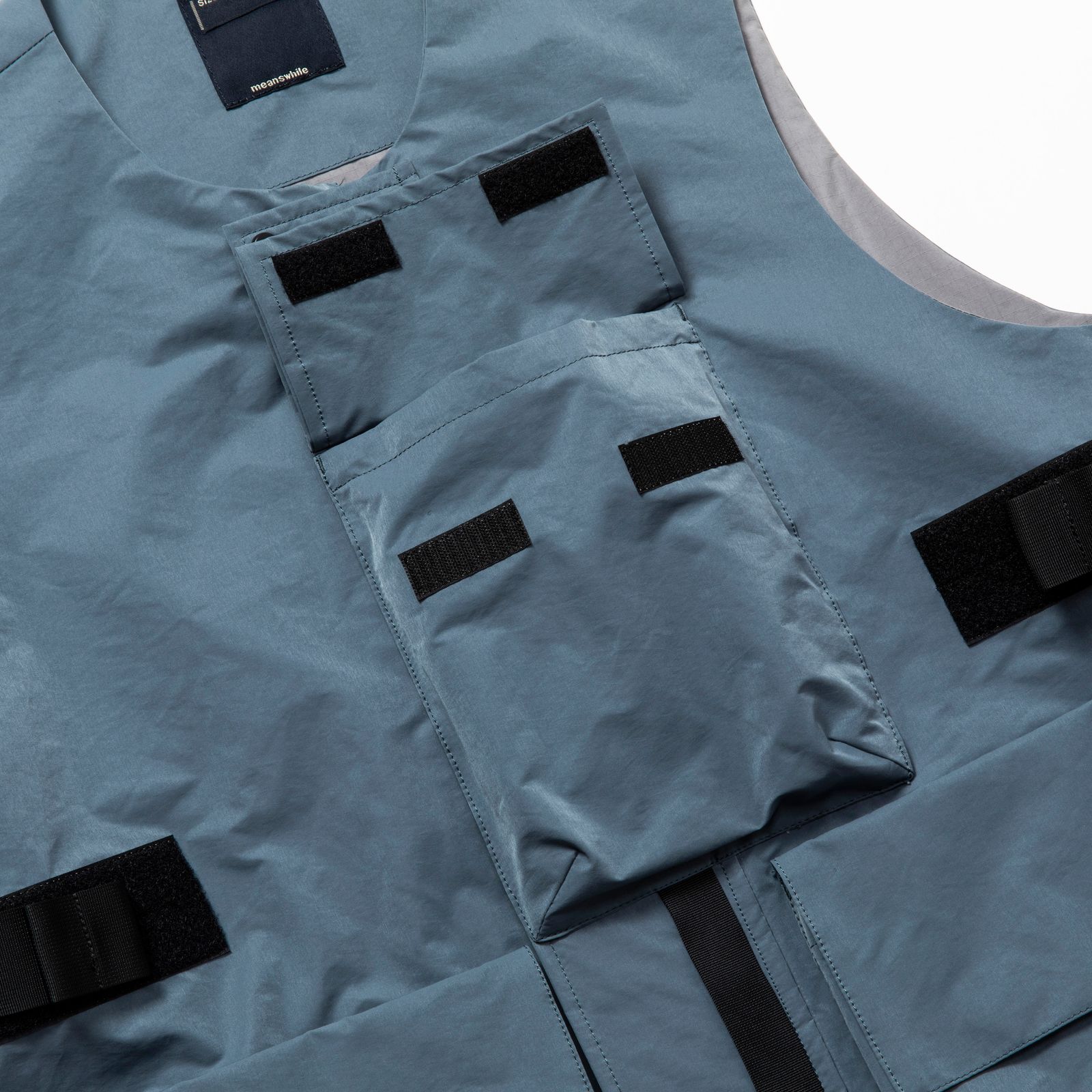 meanswhile - CRISP NYLON BODY ARMOR VEST Blue Grey | koko
