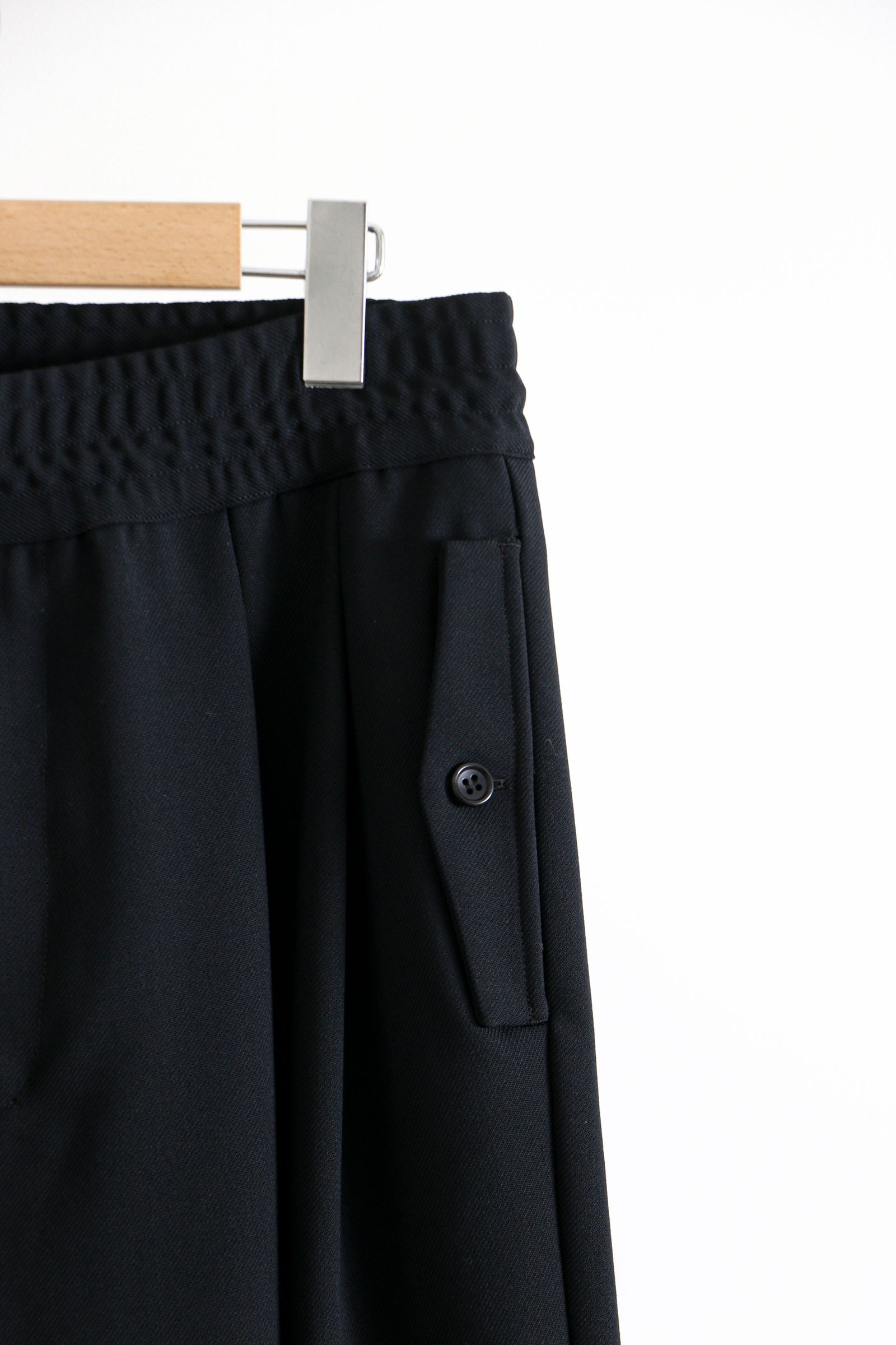 VOAAOV - VOAAOV Vintage Wool Wide Tapered Pants BLACK | koko