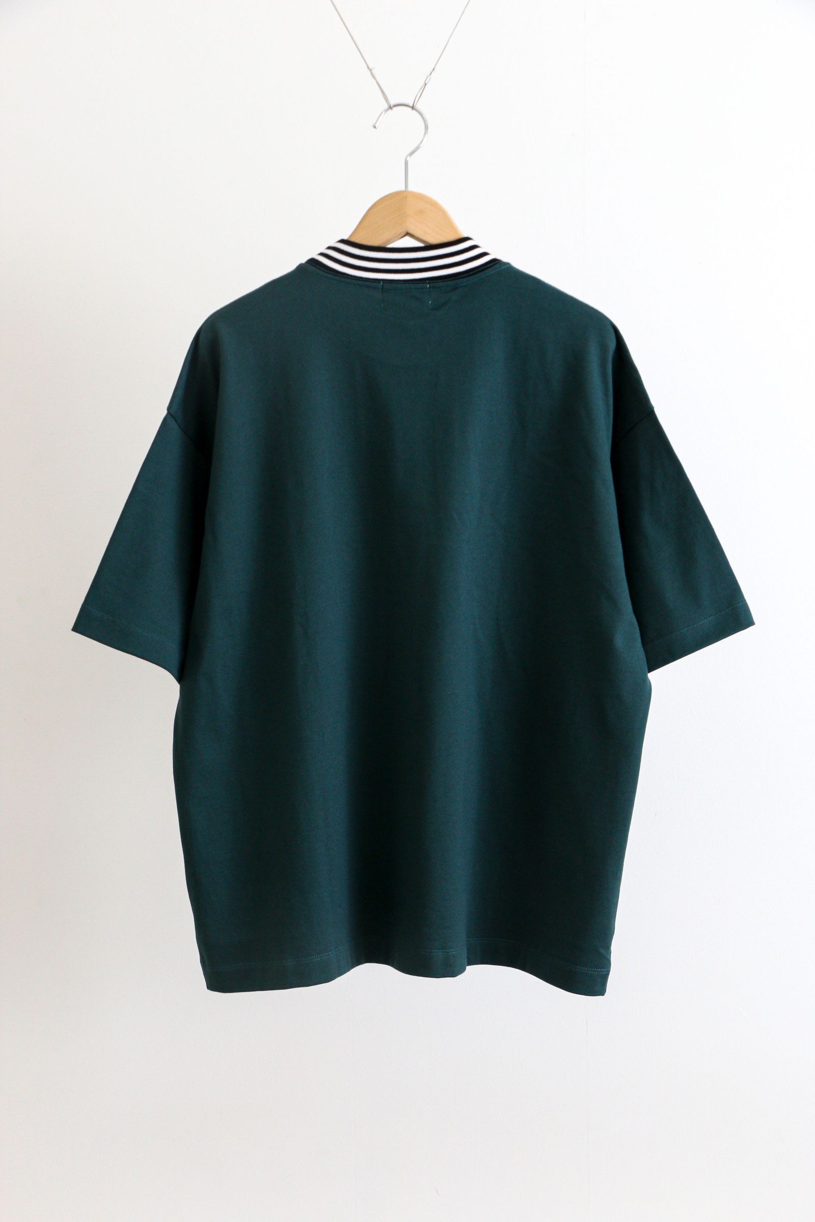 EVCON - BORDER RIB S/S T-SHIRT Green / ボーダーリブTシャツ