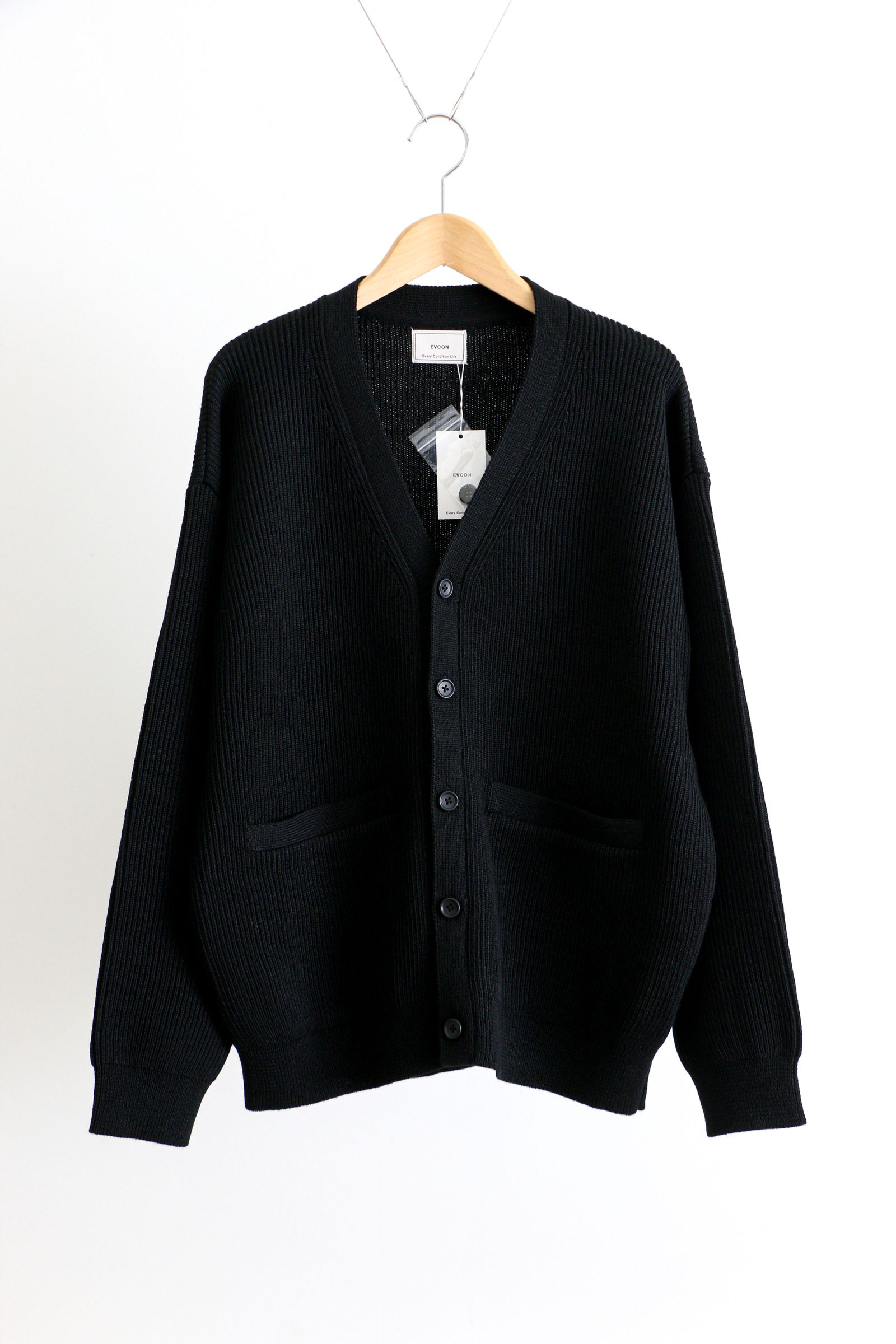 EVCON - Shetland Wool Low Gage Cardigan Green カーディガン / ユニ