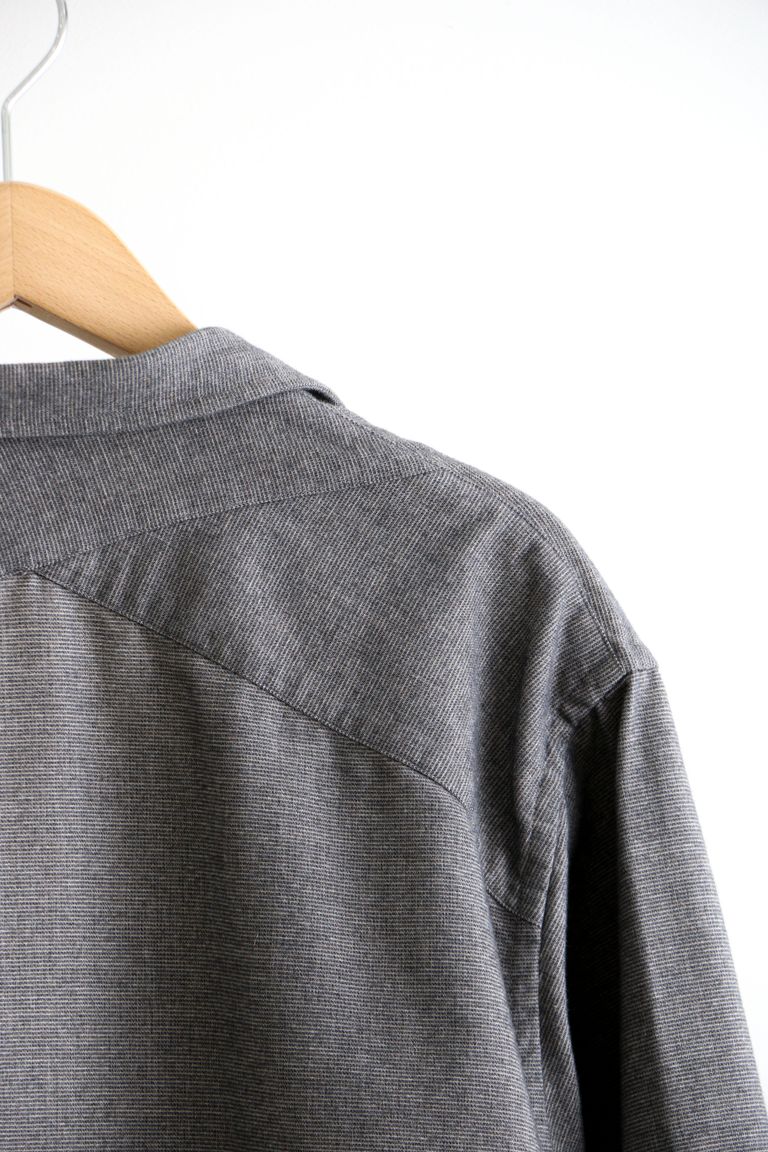 ULTERIOR - COTTON CASHMERE FLANNEL P/O SHIRT Charcoal | koko