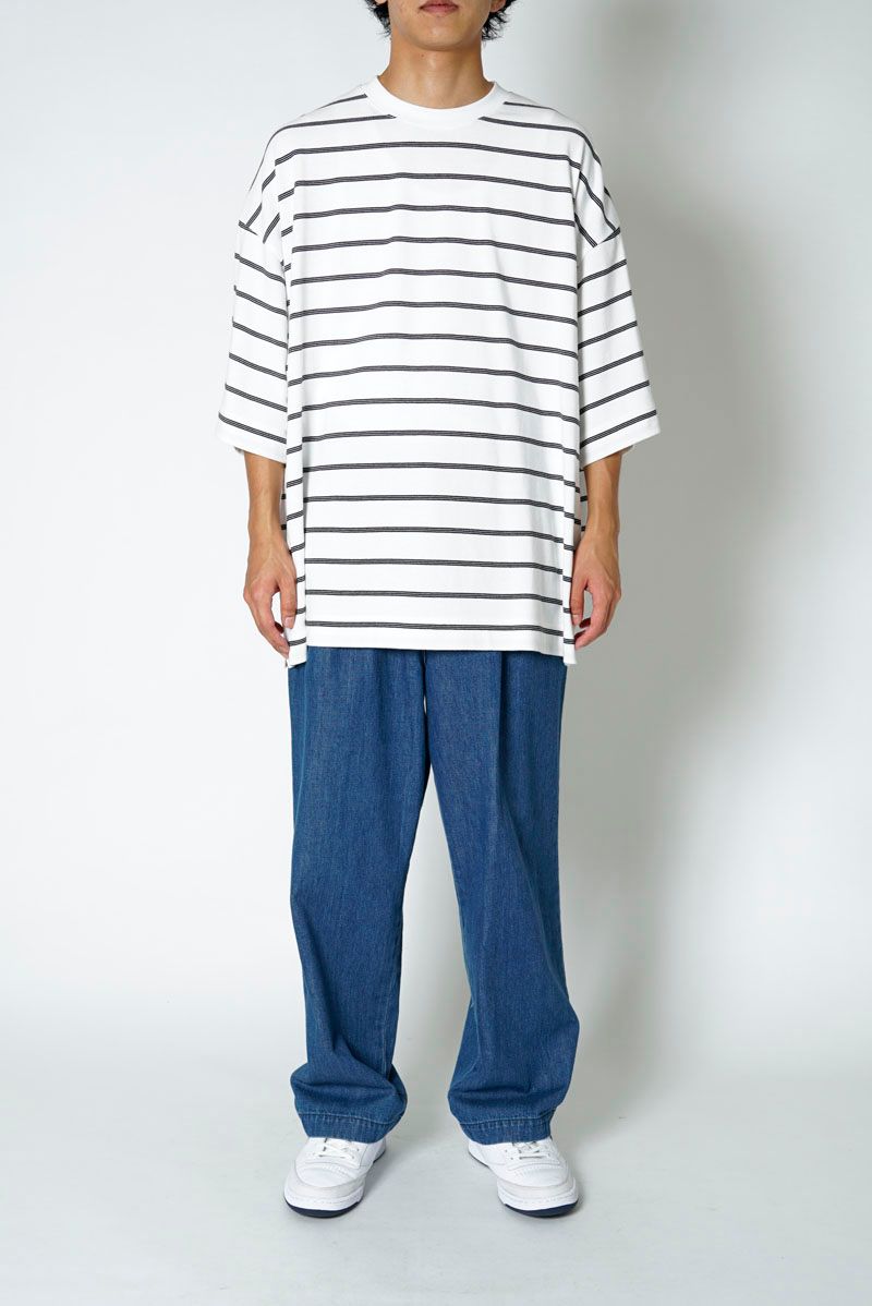 BORDER WIDE S/S TEE WHITE / ワイドTシャツ / ホワイト - 2