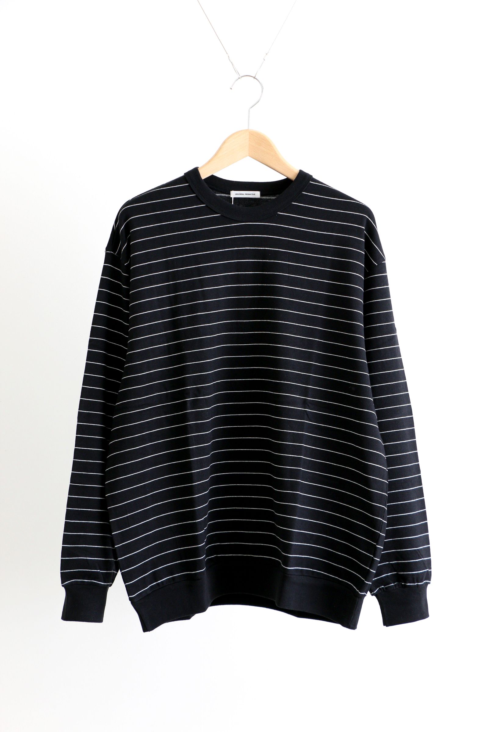 UNIVERSAL PRODUCTS. BORDER L/S POLOBLACK - ポロシャツ