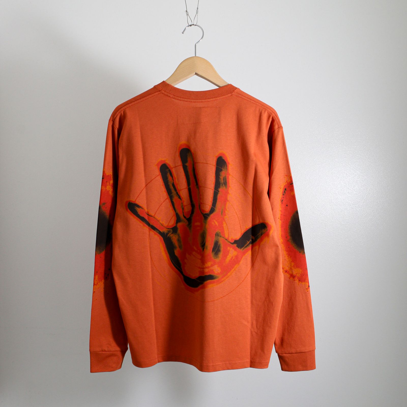 GENTLE FULLNESS - Recycled Cotton LS Tee - Burnt Orange Hand / プリント / ロンスリーブ Tシャツ | koko