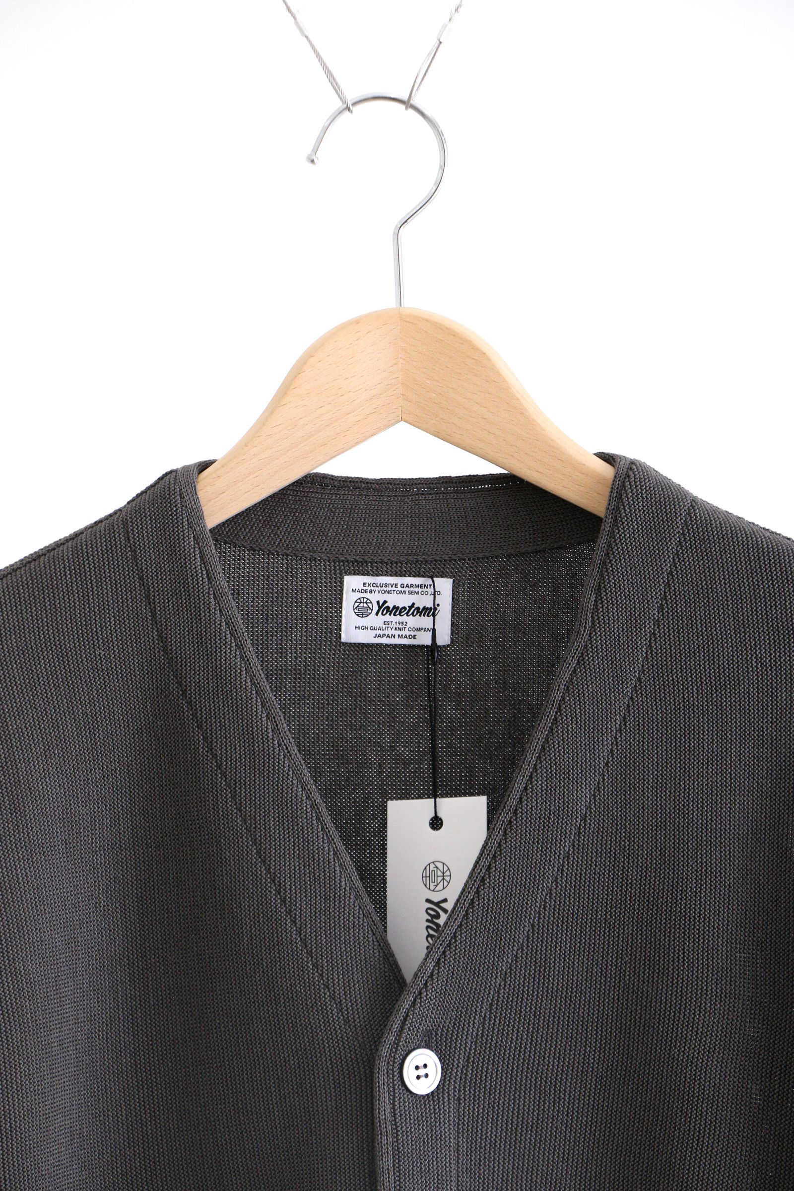 Yonetomi - GIMA COTTON CARDIGAN GREY / コットン