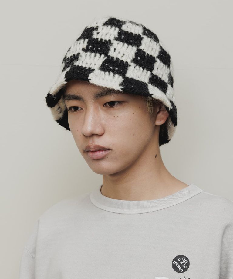 bal HAND KNIT BUCKET HAT WHITE / ハンドニット / バケットハット koko