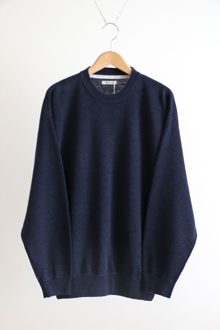 UNIVERSAL PRODUCTS - HEMP CREW NECK KINT NAVY / ニット / ヘンプ 