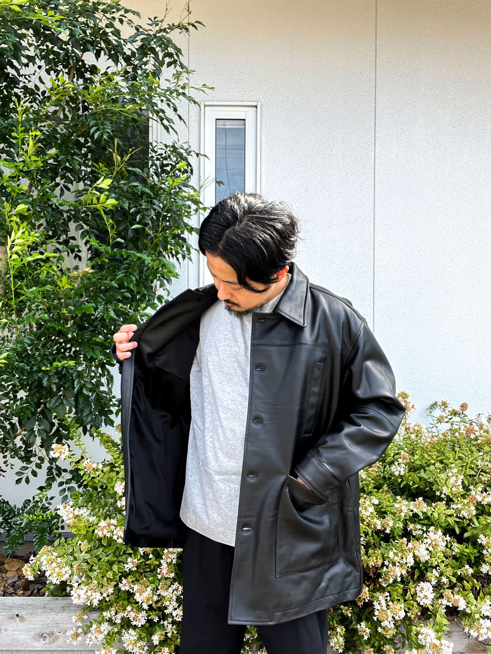 交換無料！ レザージャケット CCU / 22aw / TYLER HALF COAT レザー