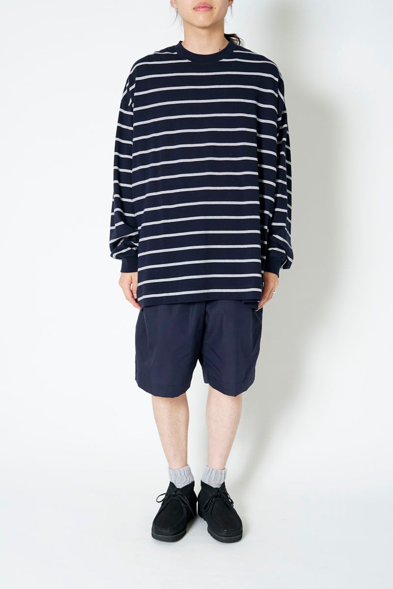 EVCON - BORDER WIDE L/S TEE D.NAVY / ロングスリーブ / ダーク