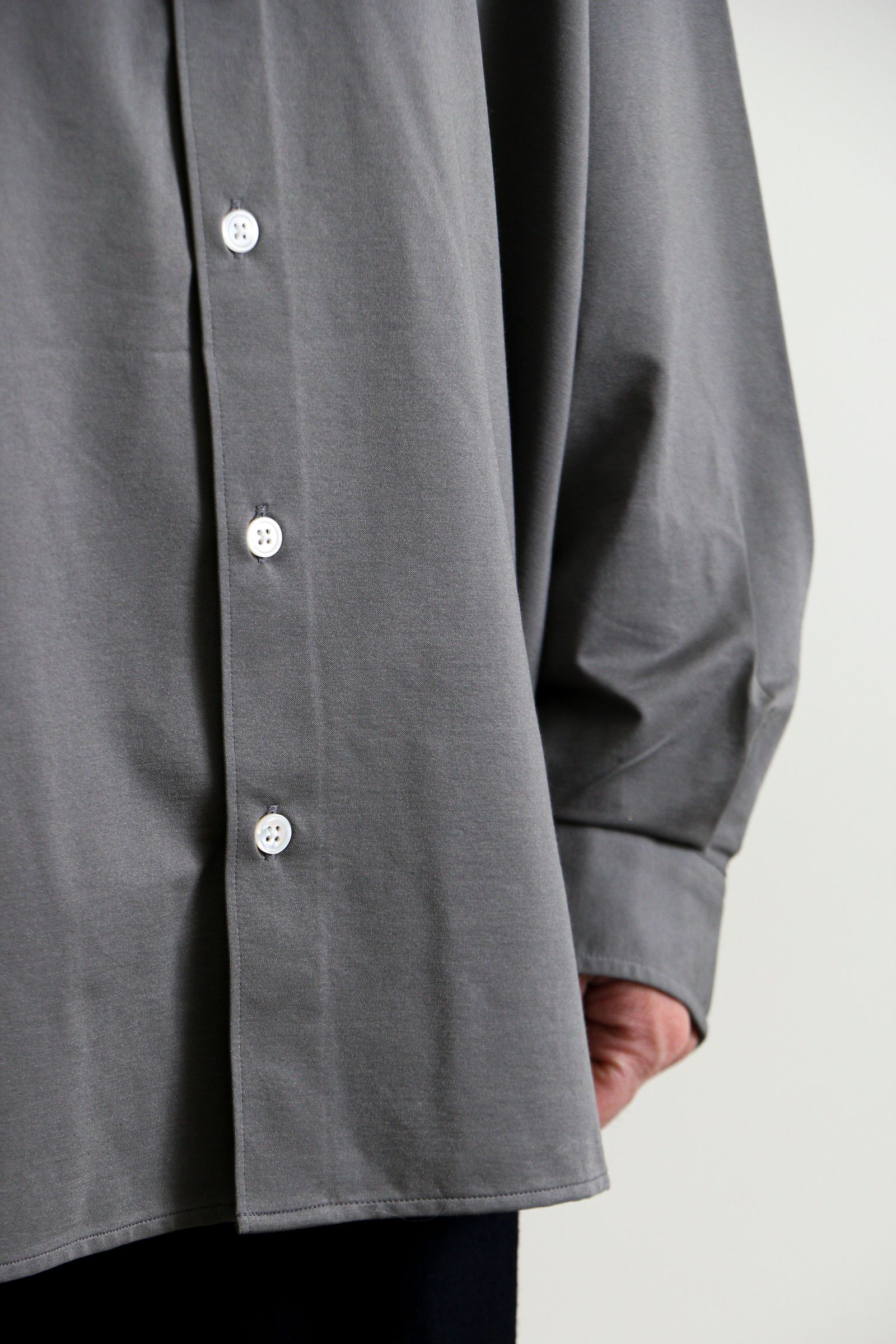 KANEMASA PHIL. - Royal Ox Dress Jersey Shirt GRAY / オーバー KANEMASA PHIL. - Royal Ox Dress Jersey Shirt GRAY / オーバー