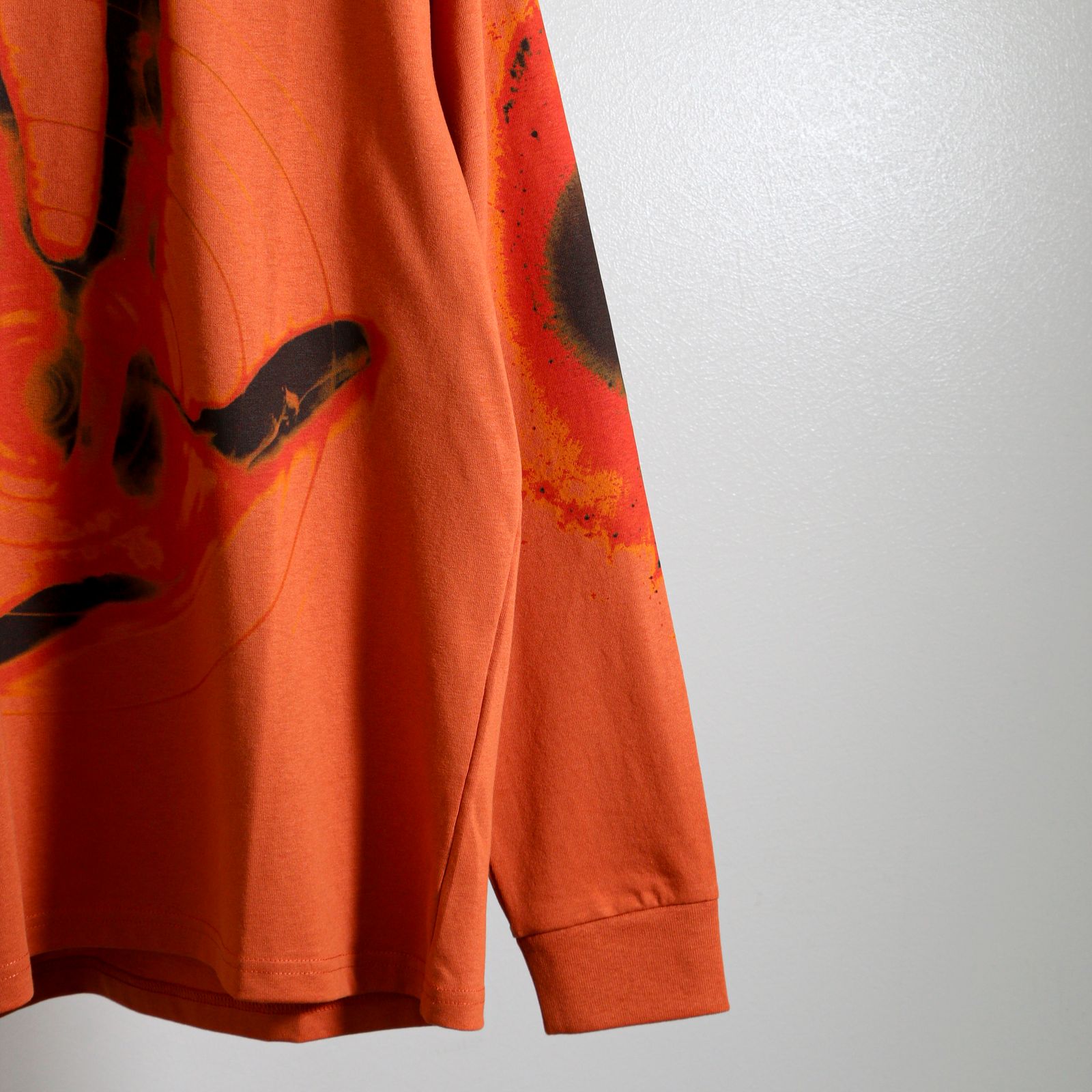 GENTLE FULLNESS - Recycled Cotton LS Tee - Burnt Orange Hand / プリント / ロンスリーブ Tシャツ | koko