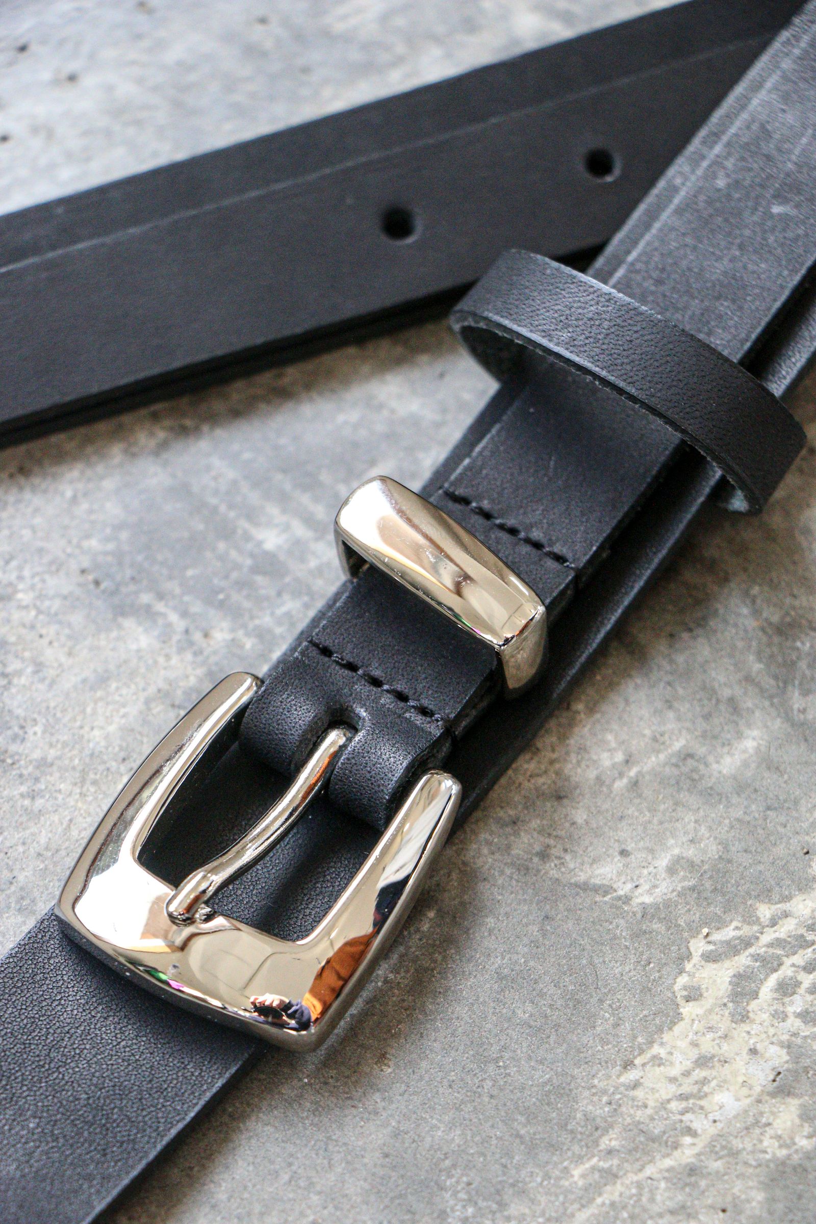 Rich I - MARK LEATEHR BELT BLACK / レザーベルト / ブラック | koko