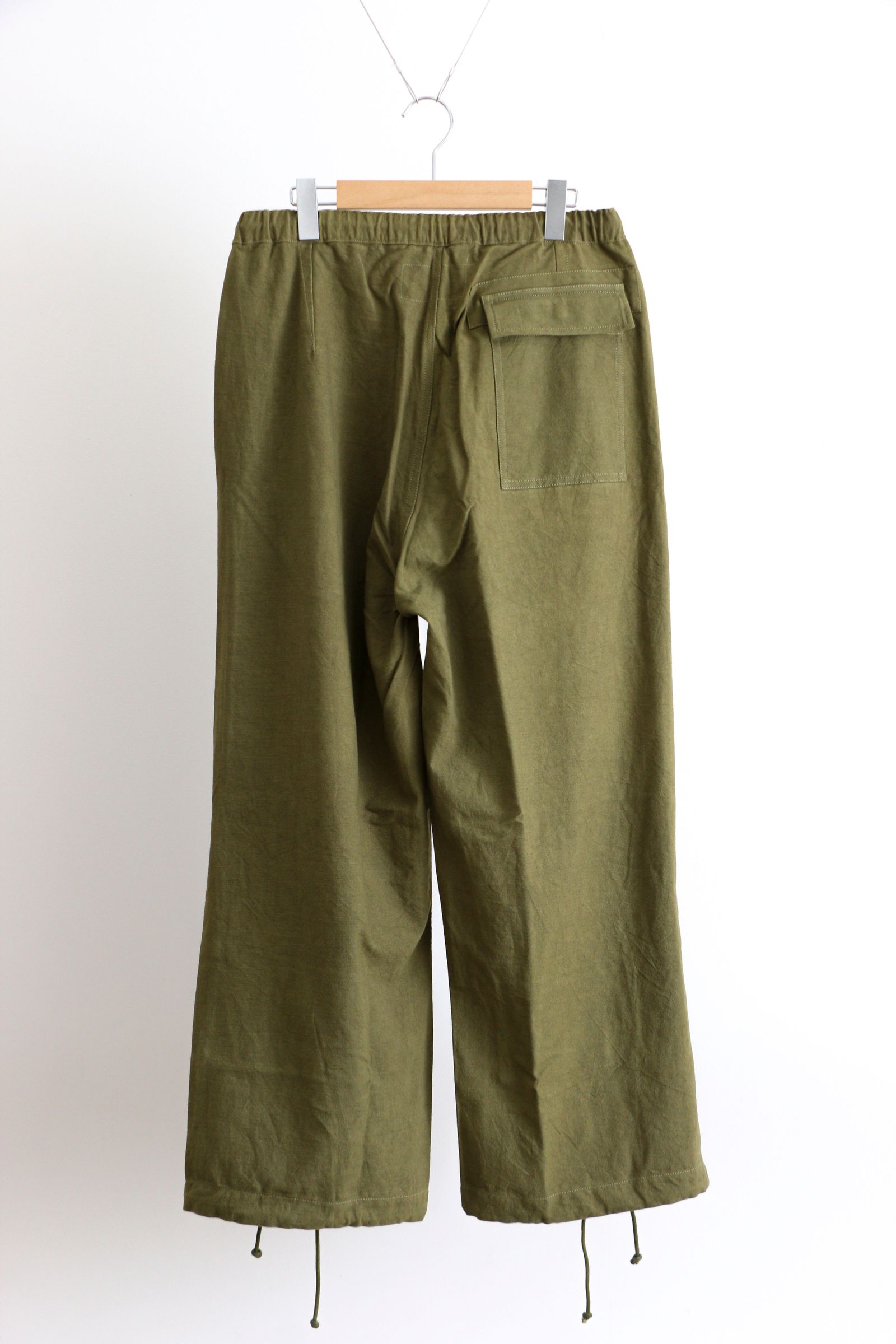 Story mfg. Paco Pants - Khaki Slub / オーガニック / ワイドパンツ / カーゴパンツ - S