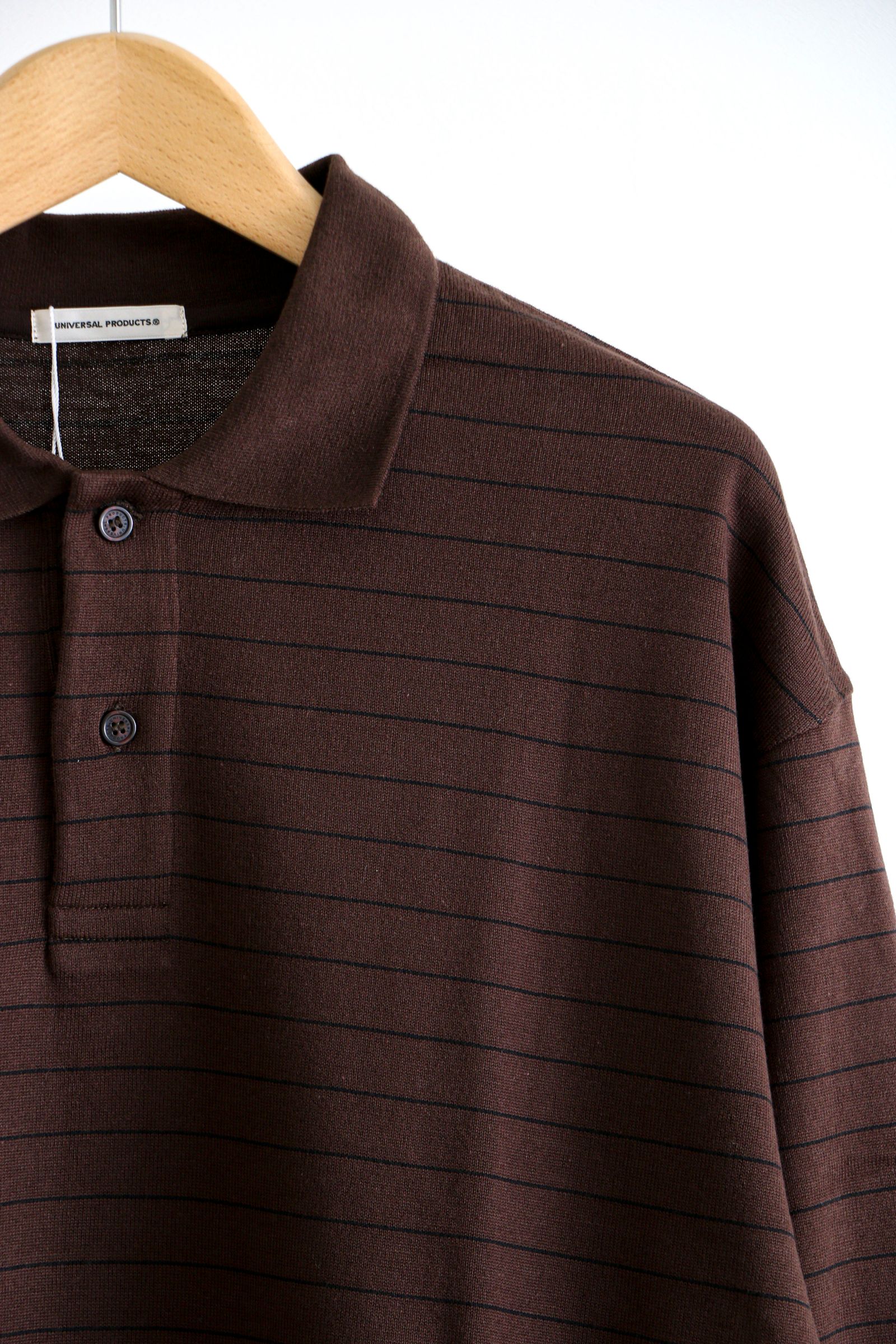 UNIVERSAL PRODUCTS - BORDER L/S POLO Brown | koko