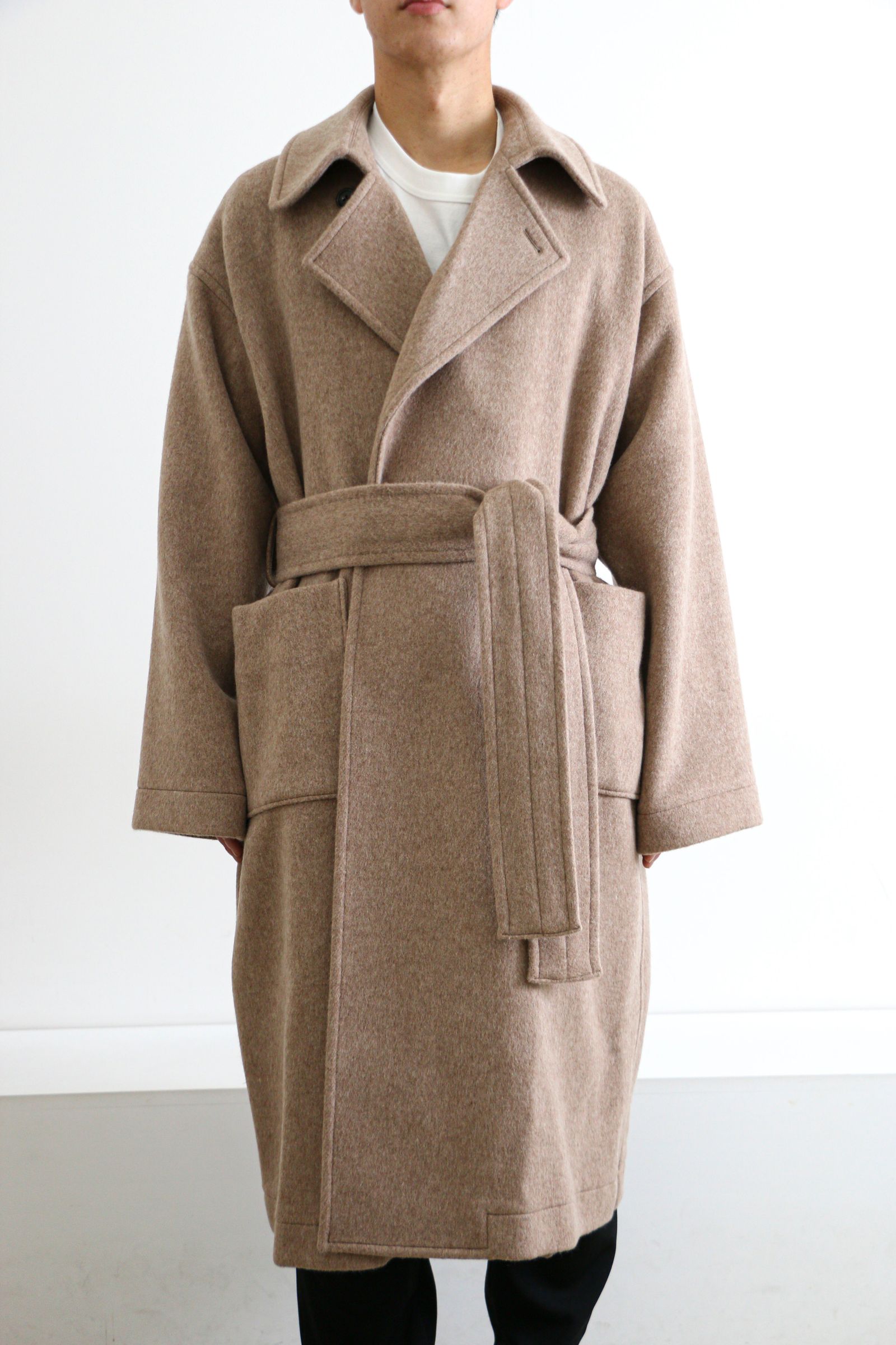 ATHA - DOUBLE MELTON FLUFFY MAXI COAT Fawn | koko