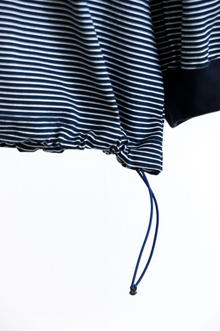 is-ness - BALLOON LONG T SHIRT NAVY x WHITE / ロングスリーブ 