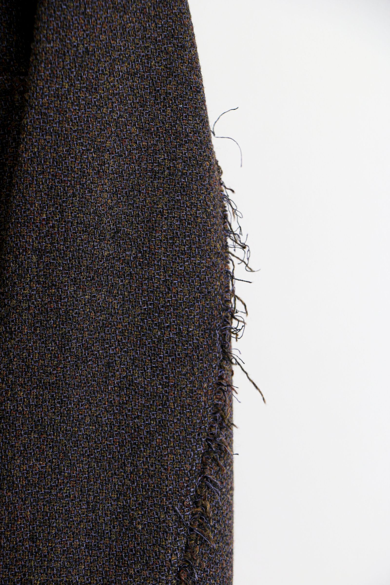 ULTERIOR - SHETLAND WOOL SILK TWEED COVERALL Khaki Brown | koko