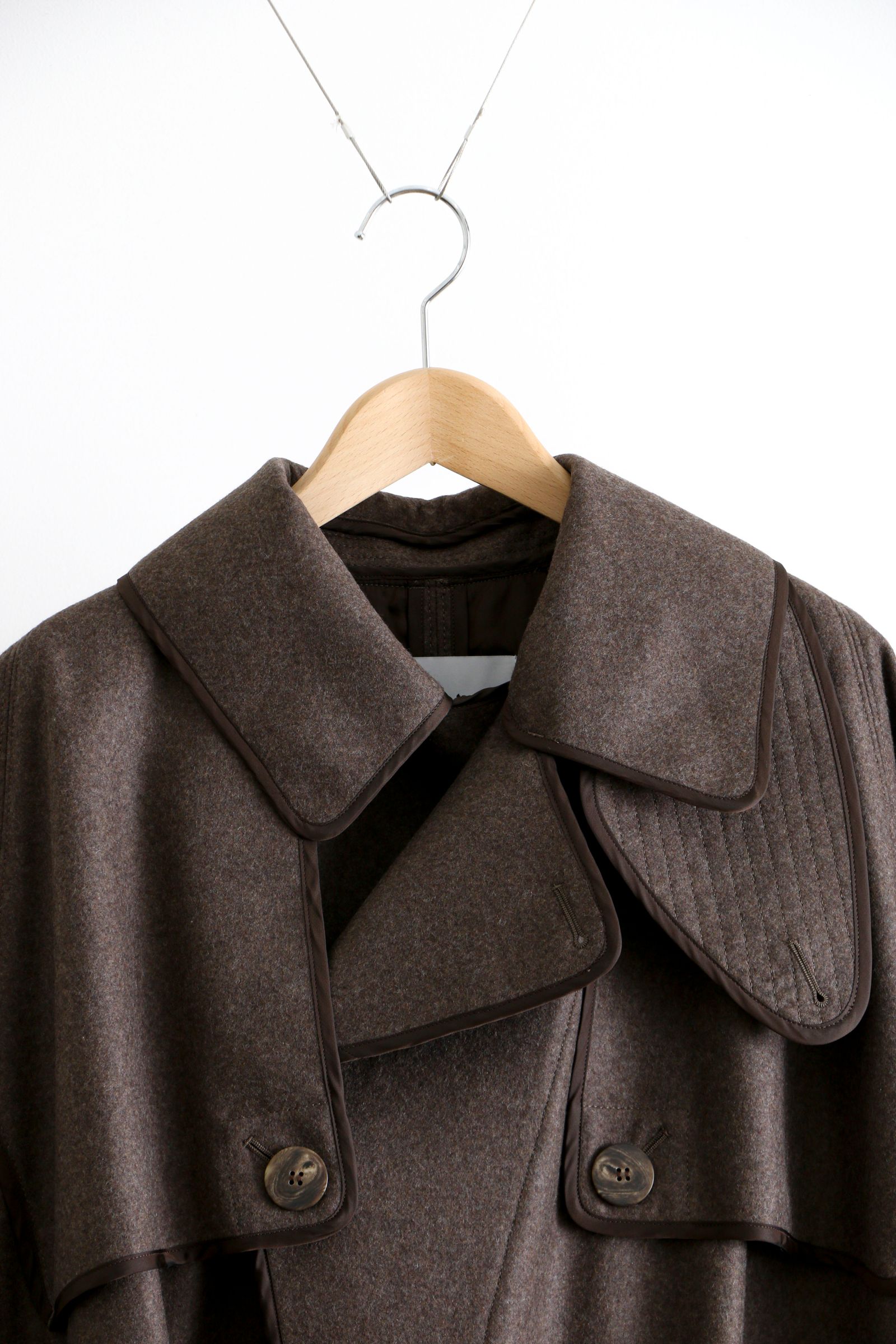 tac:tac - LIGHT MELTON - PIPING TRENCH COAT BROWN | koko