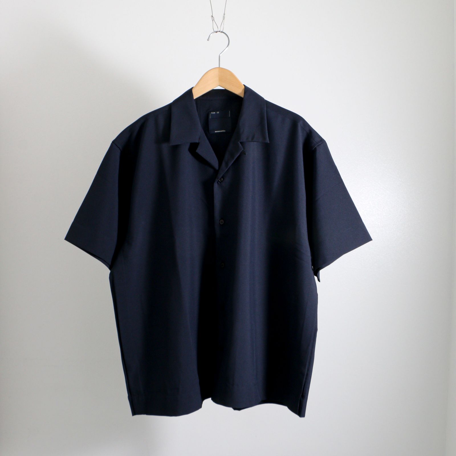 meanswhile - TROPICAL SIDE SLIT OPEN COLLAR SH ( NAVY ) / オープン ...