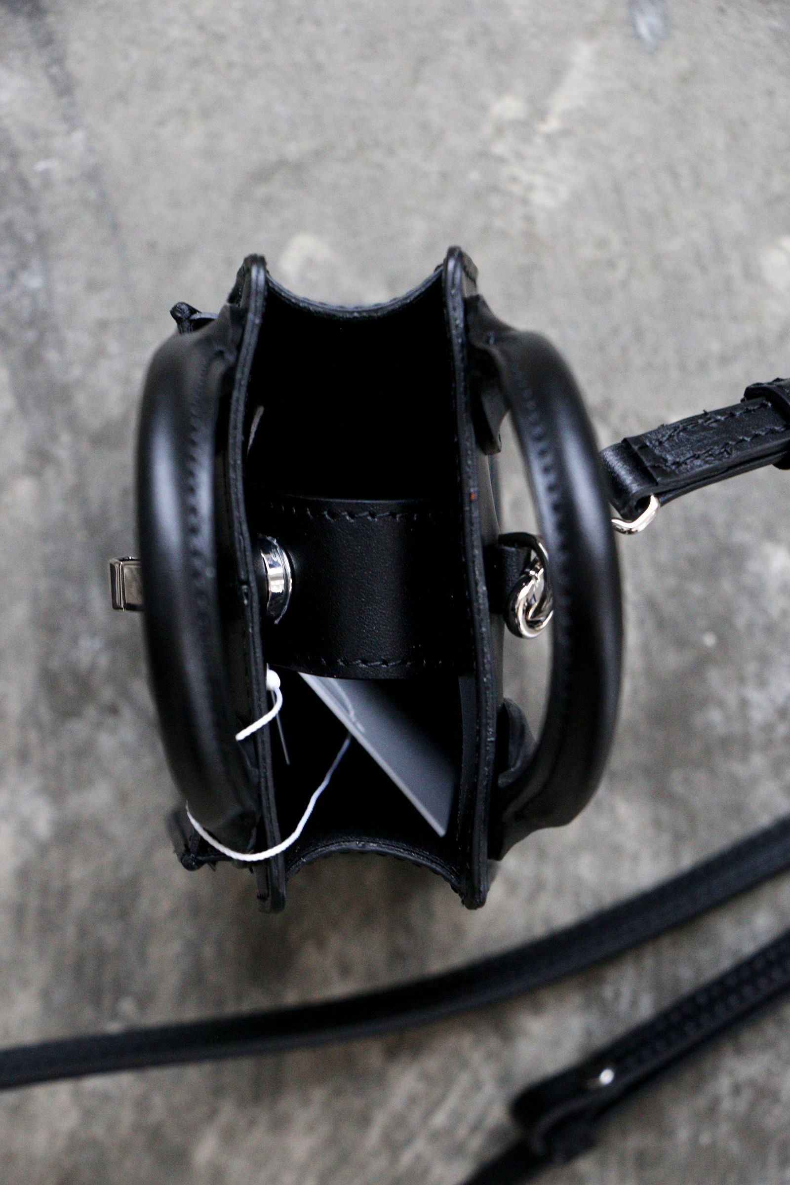 Rich I - N.RECTANGLE LEATER HELMET BAG・NANO BLACK Rich I - N.RECTANGLE LEATER HELMET BAG・NANO BLACK